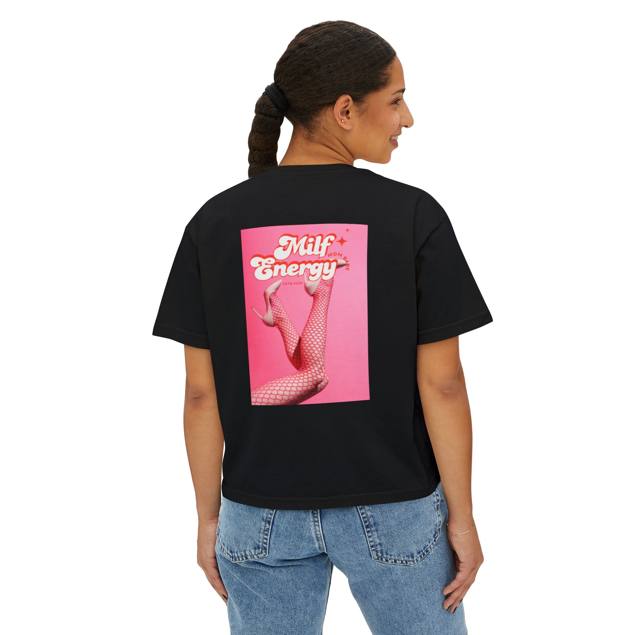MILF Energy Mom Babe — Fishnet Graphic Tee