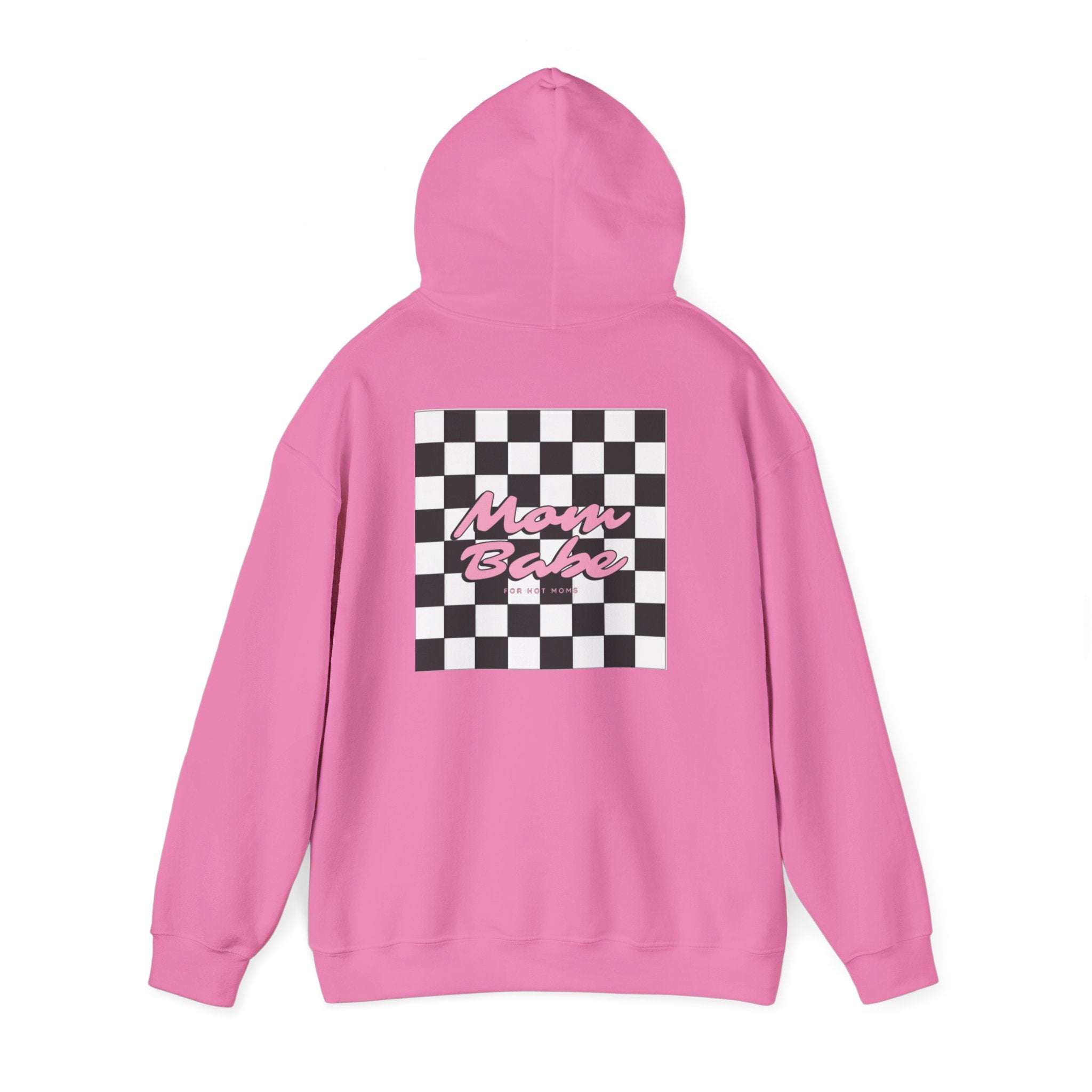 Mom Babe For Hot Moms - Checkered Graphic Hoodie