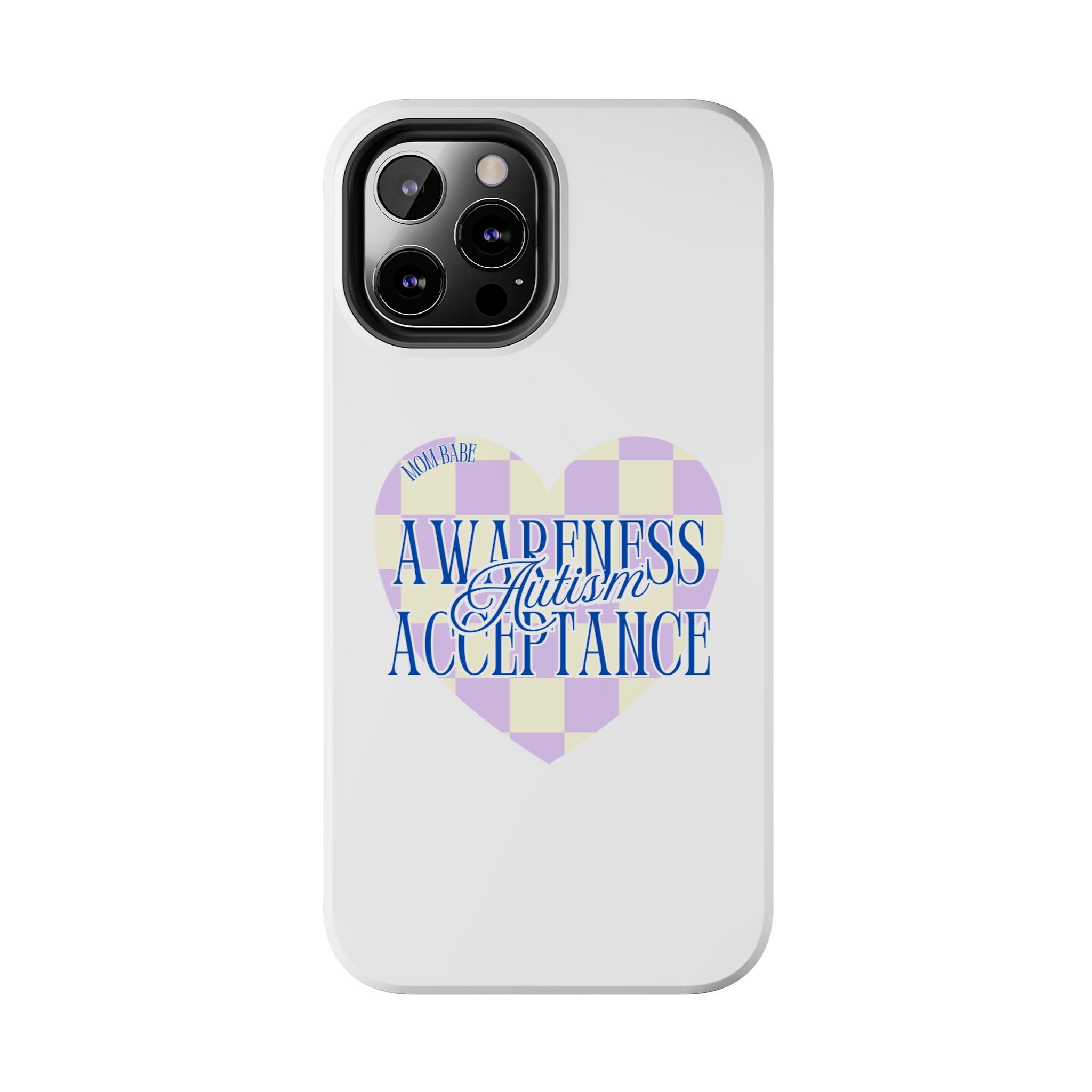 Autism Awareness and Acceptance — Checkered Heart Phone Case