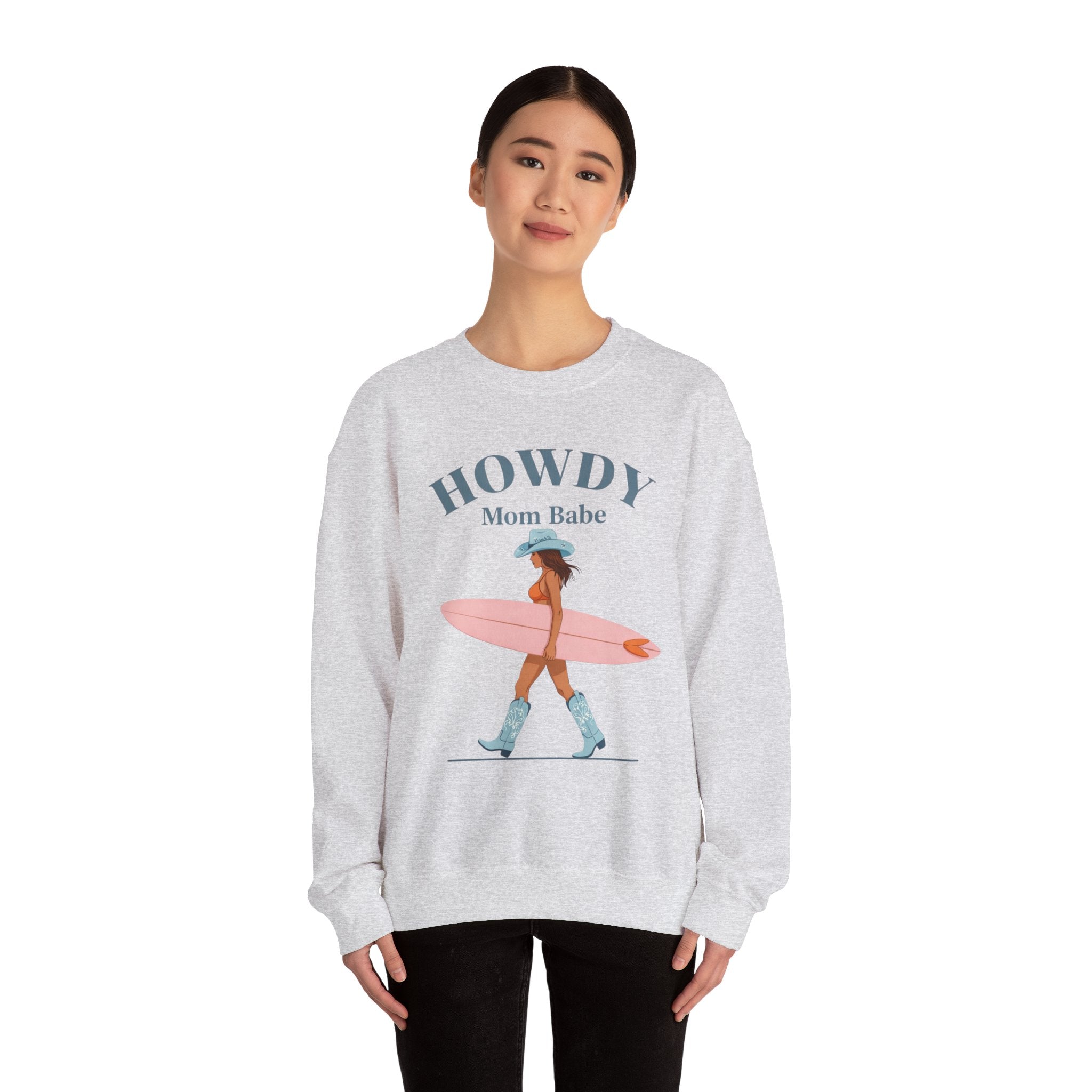 Howdy Mom Babe — Surf Girl Graphic Sweatshirt