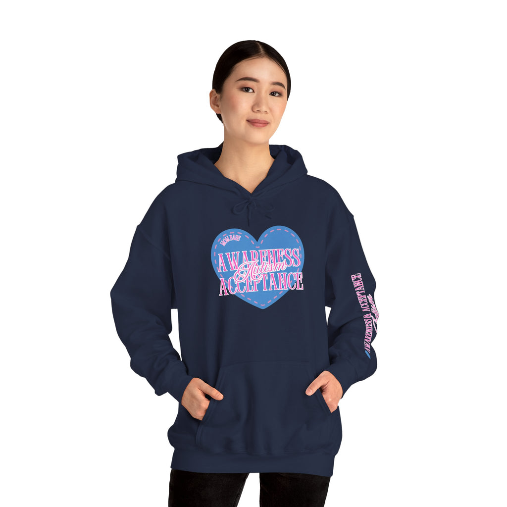 Autism Awareness and Acceptance — Stitched Heart Hoodie