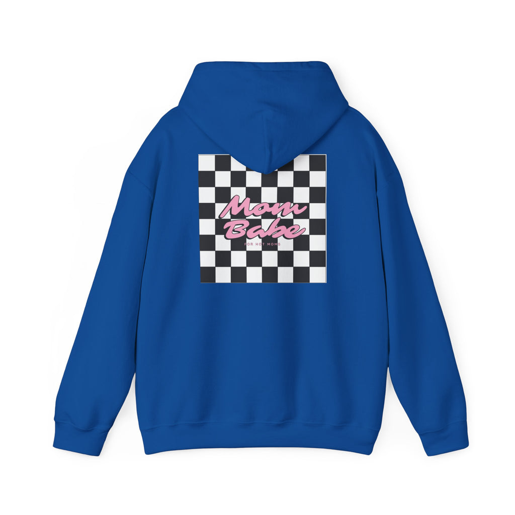 Mom Babe For Hot Moms - Checkered Graphic Hoodie