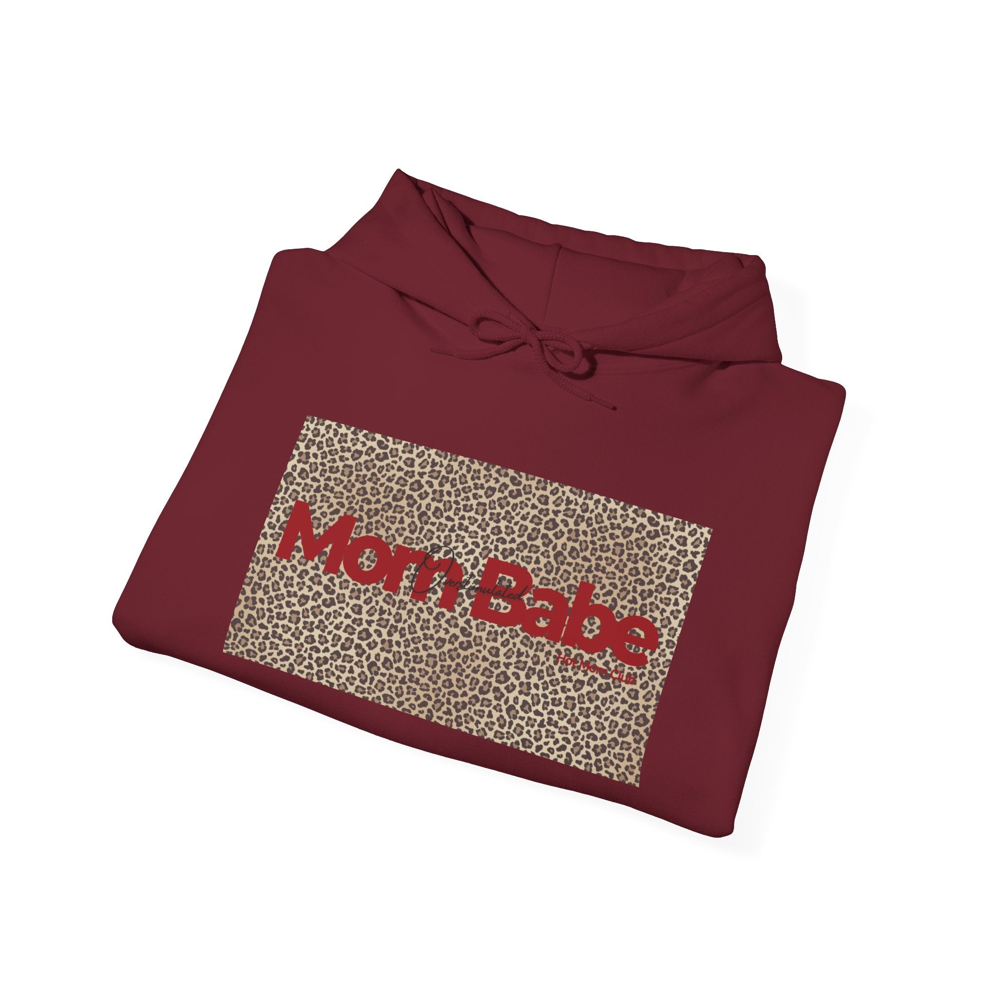 Overstimulated Mom Babe — Leopard Graphic Hoodie