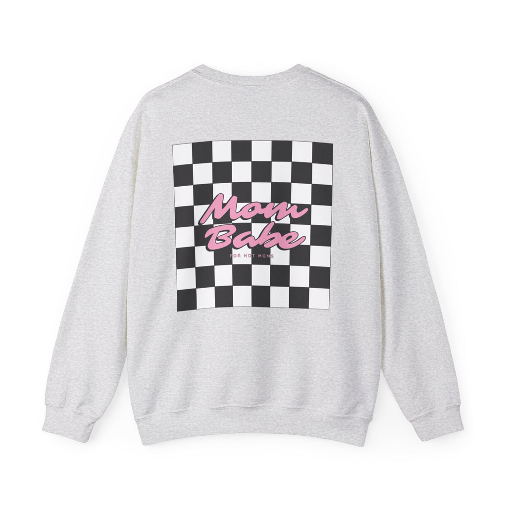 Mom Babe For Hot Moms - Checkered Graphic Sweatshirt