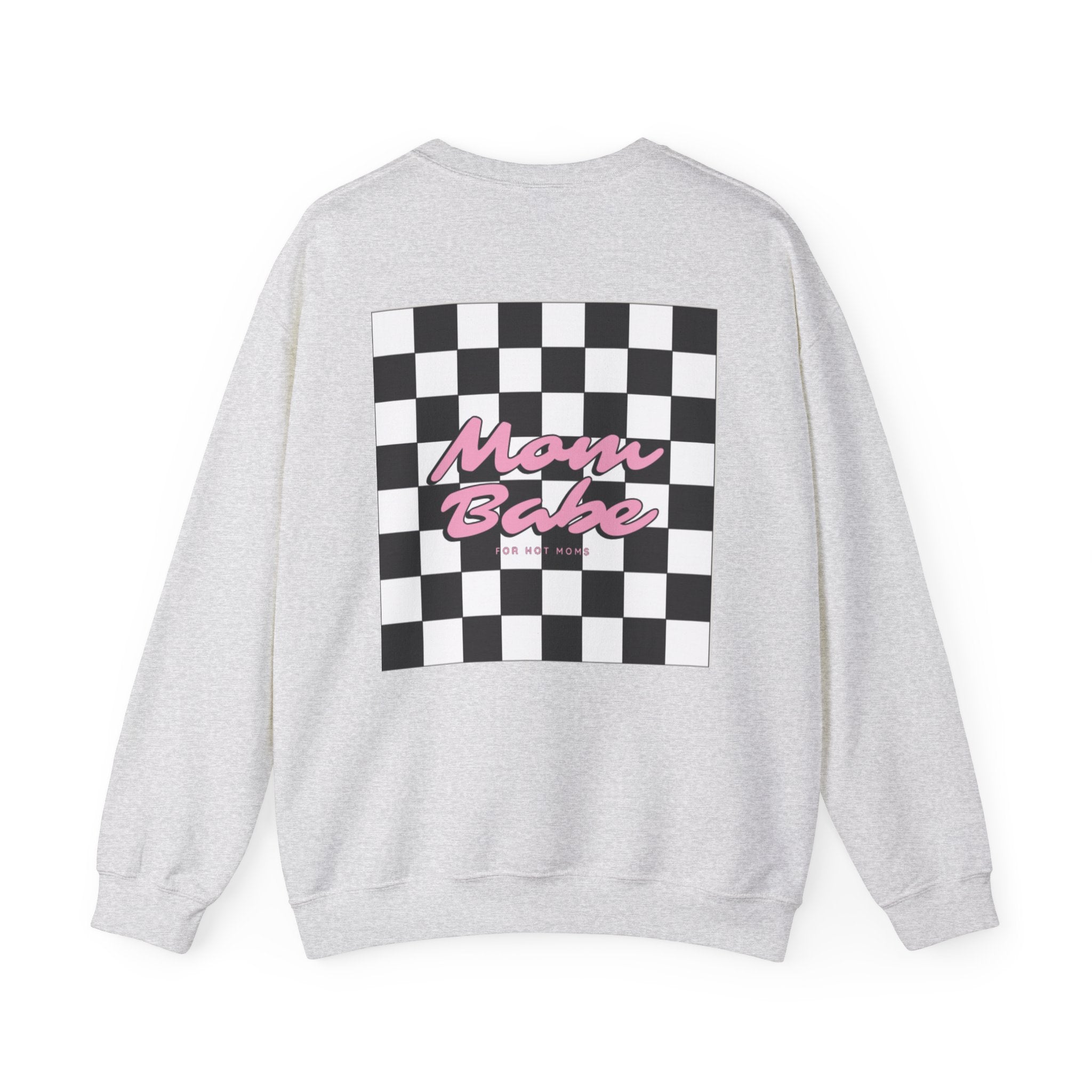 Mom Babe For Hot Moms - Checkered Graphic Sweatshirt