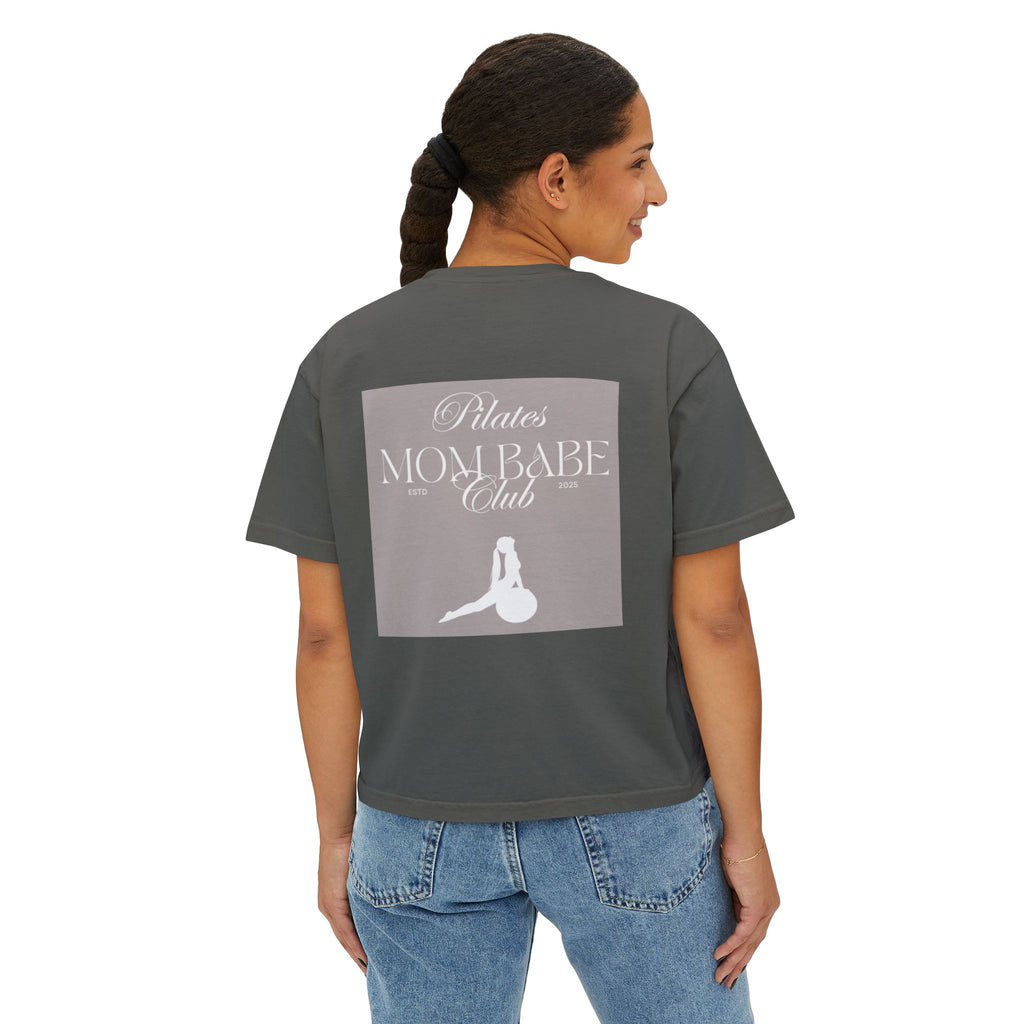 Pilates Mom Babe Club — Workout Graphic Tee (White Print)