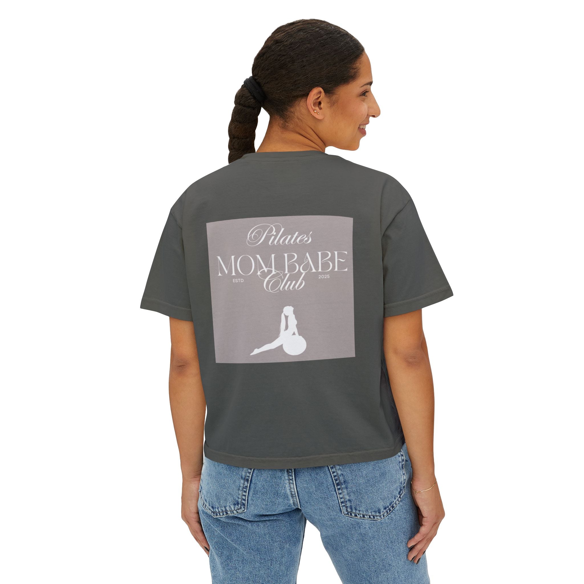 Pilates Mom Babe Club — Workout Graphic Tee (White Print)