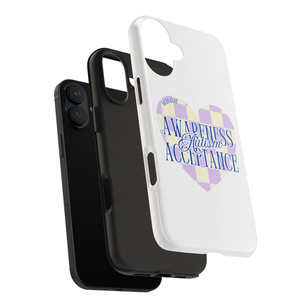 Autism Awareness and Acceptance — Checkered Heart Phone Case