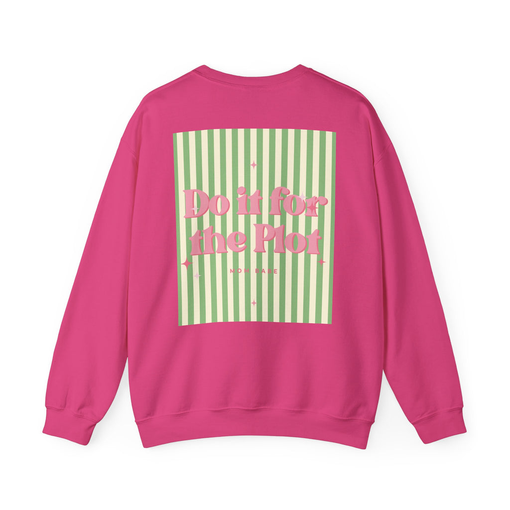 Do It For The Plot Mom Babe - Striped Graphic Sweatshirt