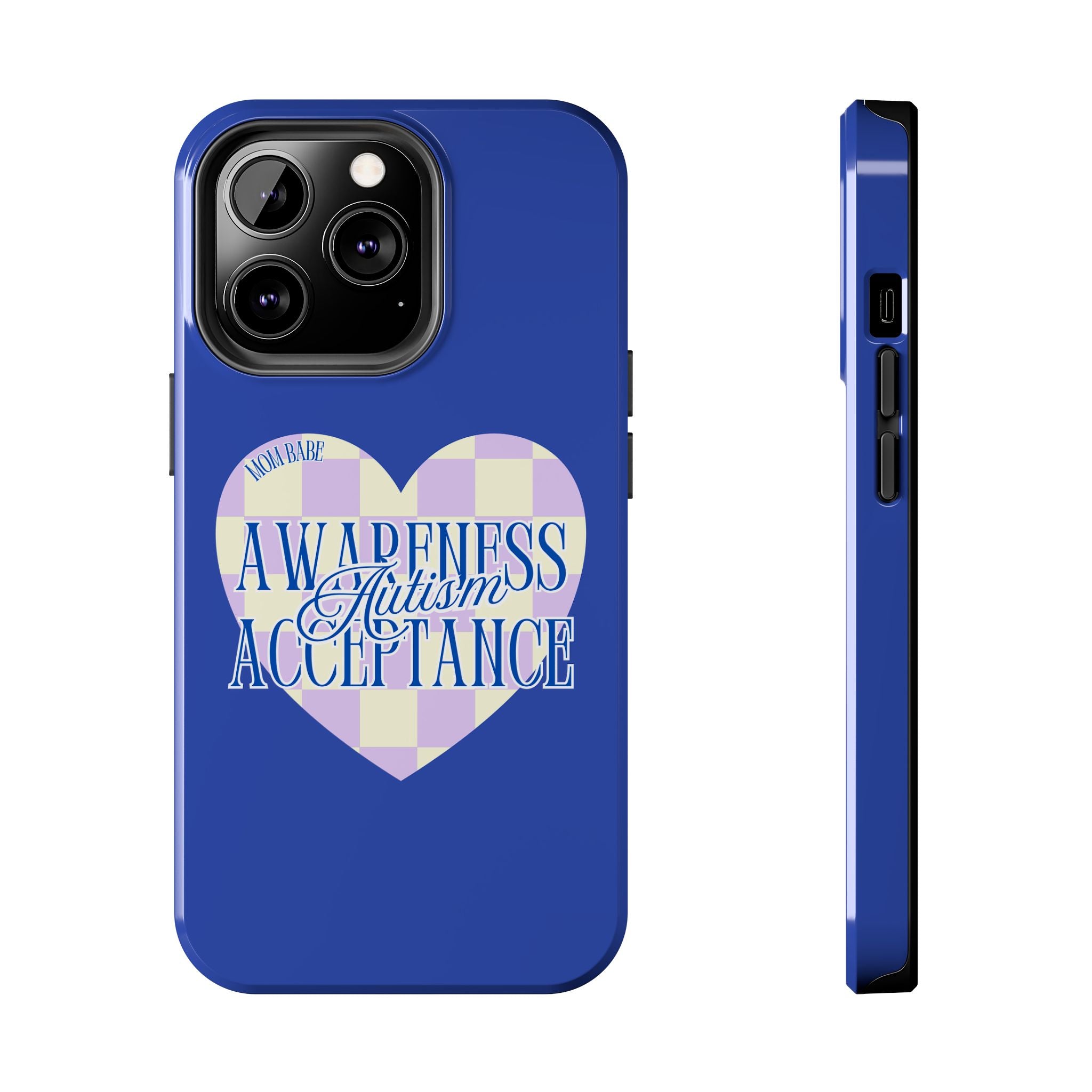 Autism Awareness and Acceptance — Checkered Heart Phone Case