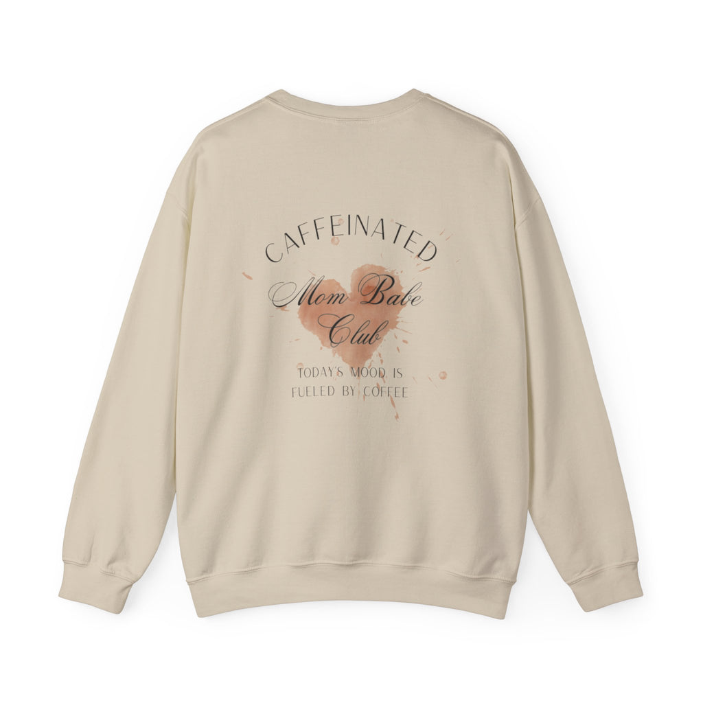 Caffeinated Mom Babe Club - Heart Spill Graphic Sweatshirt