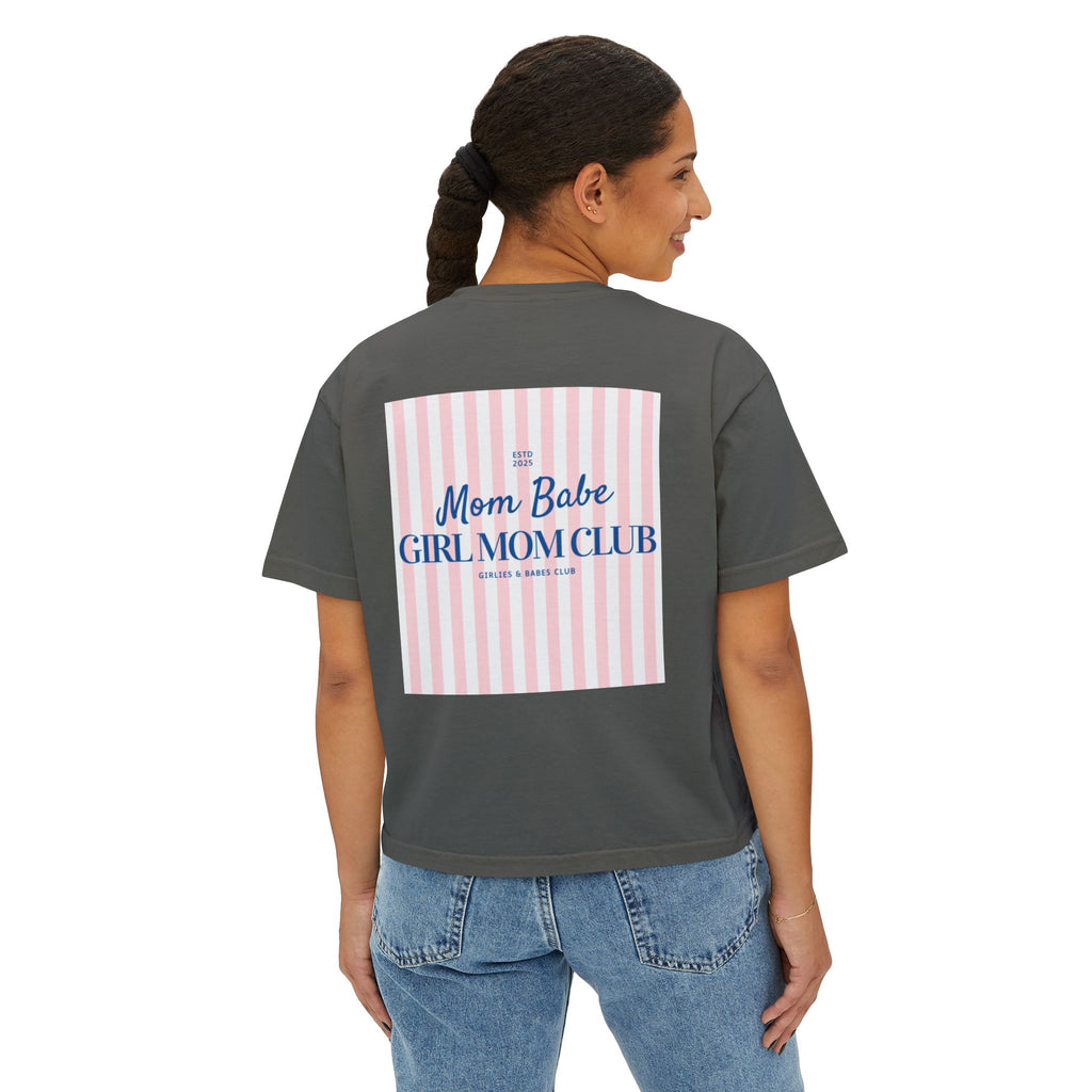 Mom Babe Girl Mom Club - Striped Graphic Tee