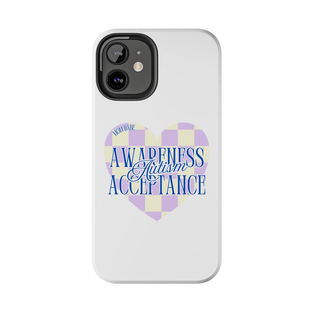 Autism Awareness and Acceptance — Checkered Heart Phone Case