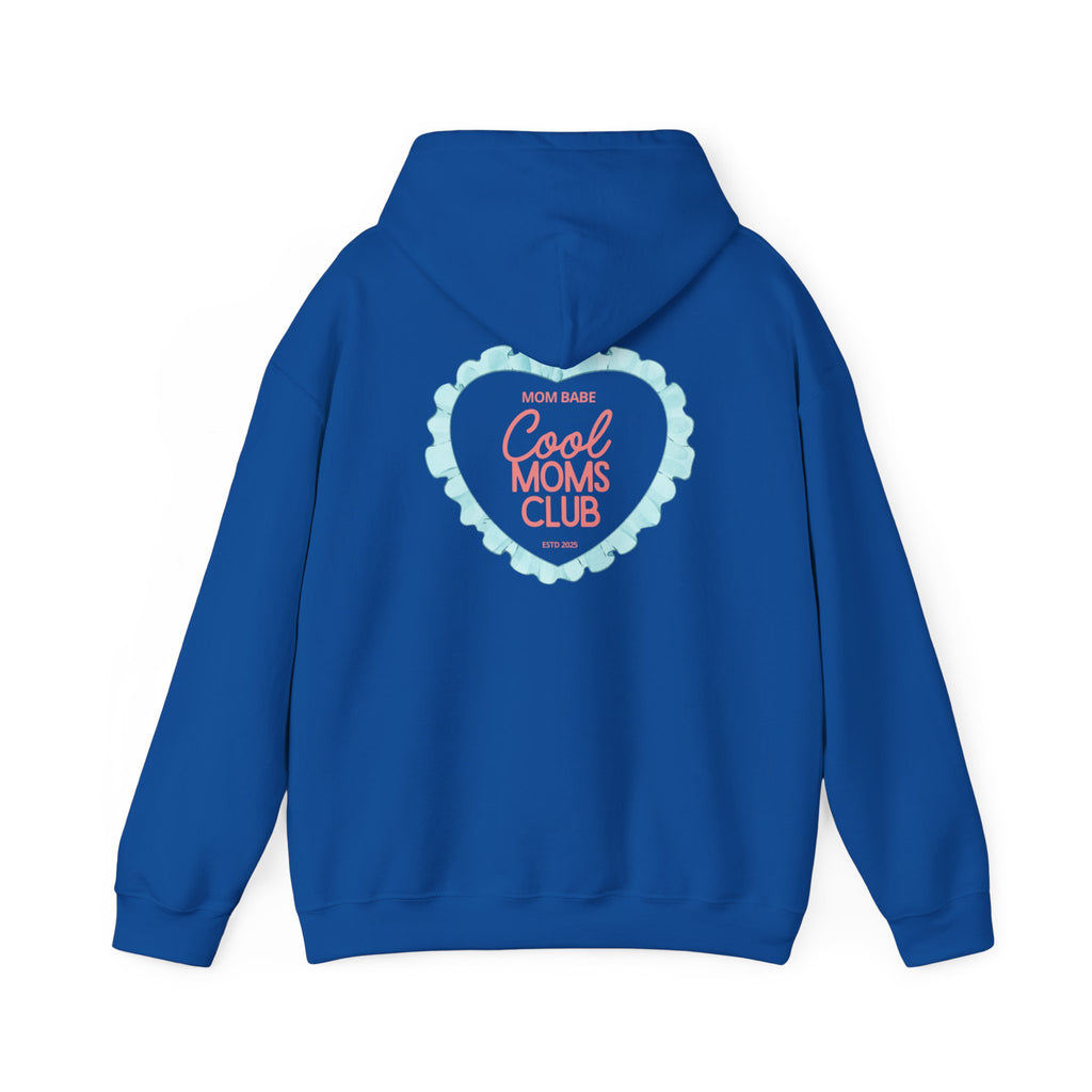 Mom Babe Cool Moms Club - Ruffled Heart Graphic Hoodie