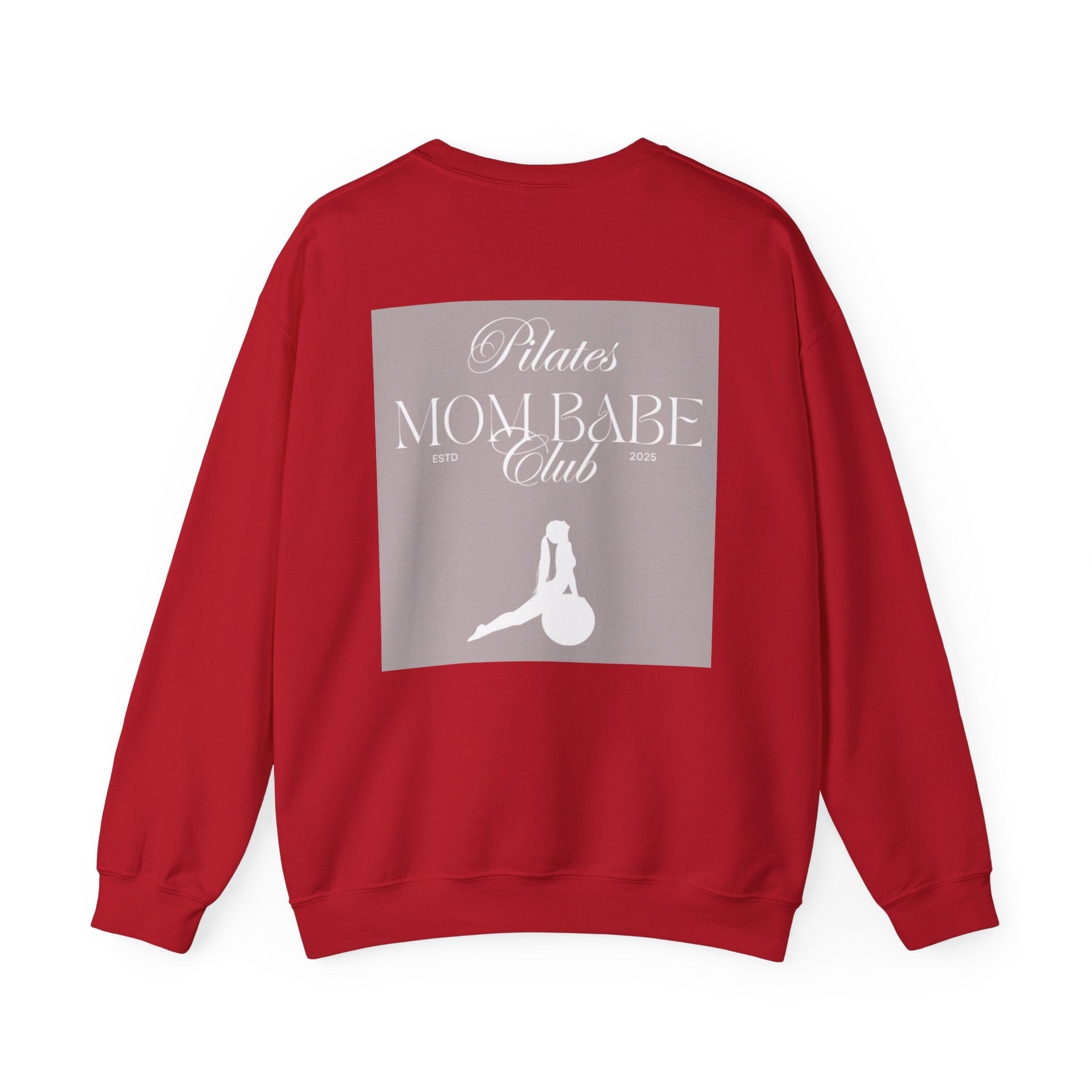 Pilates Mom Babe Club — Workout Graphic Sweatshirt (White Print)