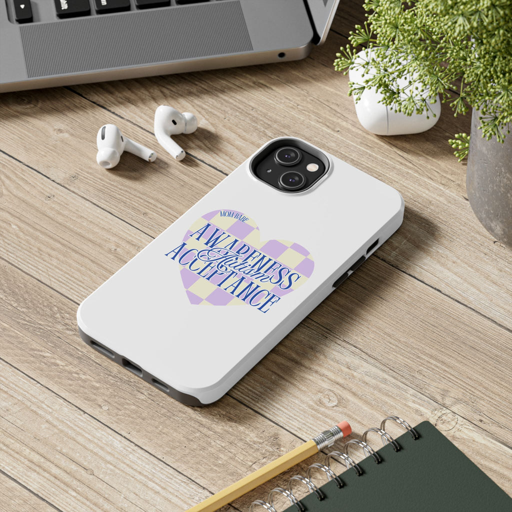 Autism Awareness and Acceptance — Checkered Heart Phone Case