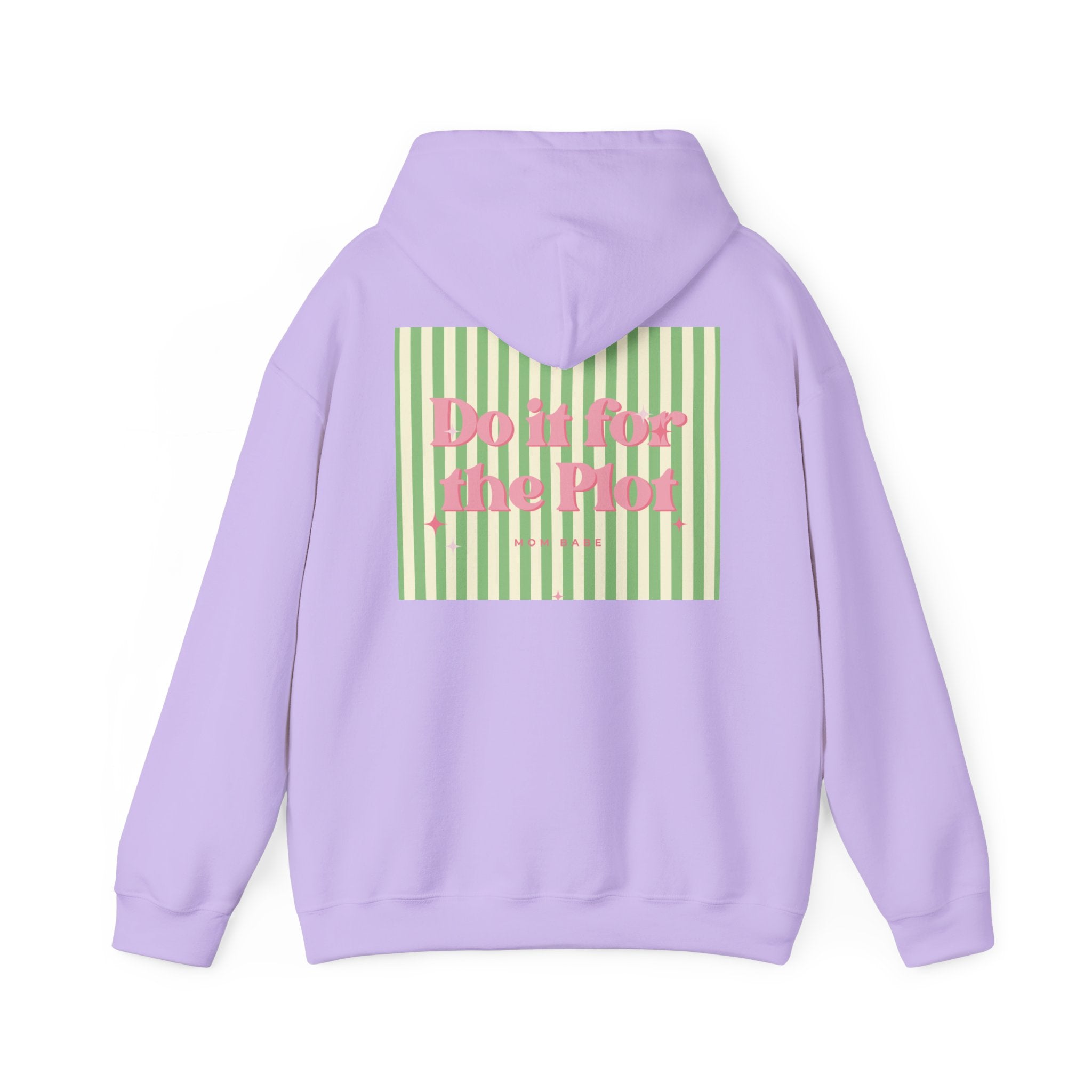 Do It For The Plot Mom Babe - Striped Graphic Hoodie