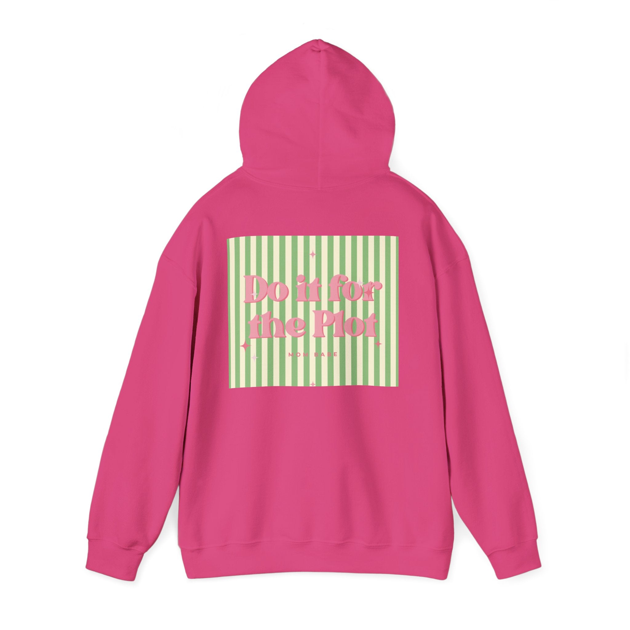 Do It For The Plot Mom Babe - Striped Graphic Hoodie