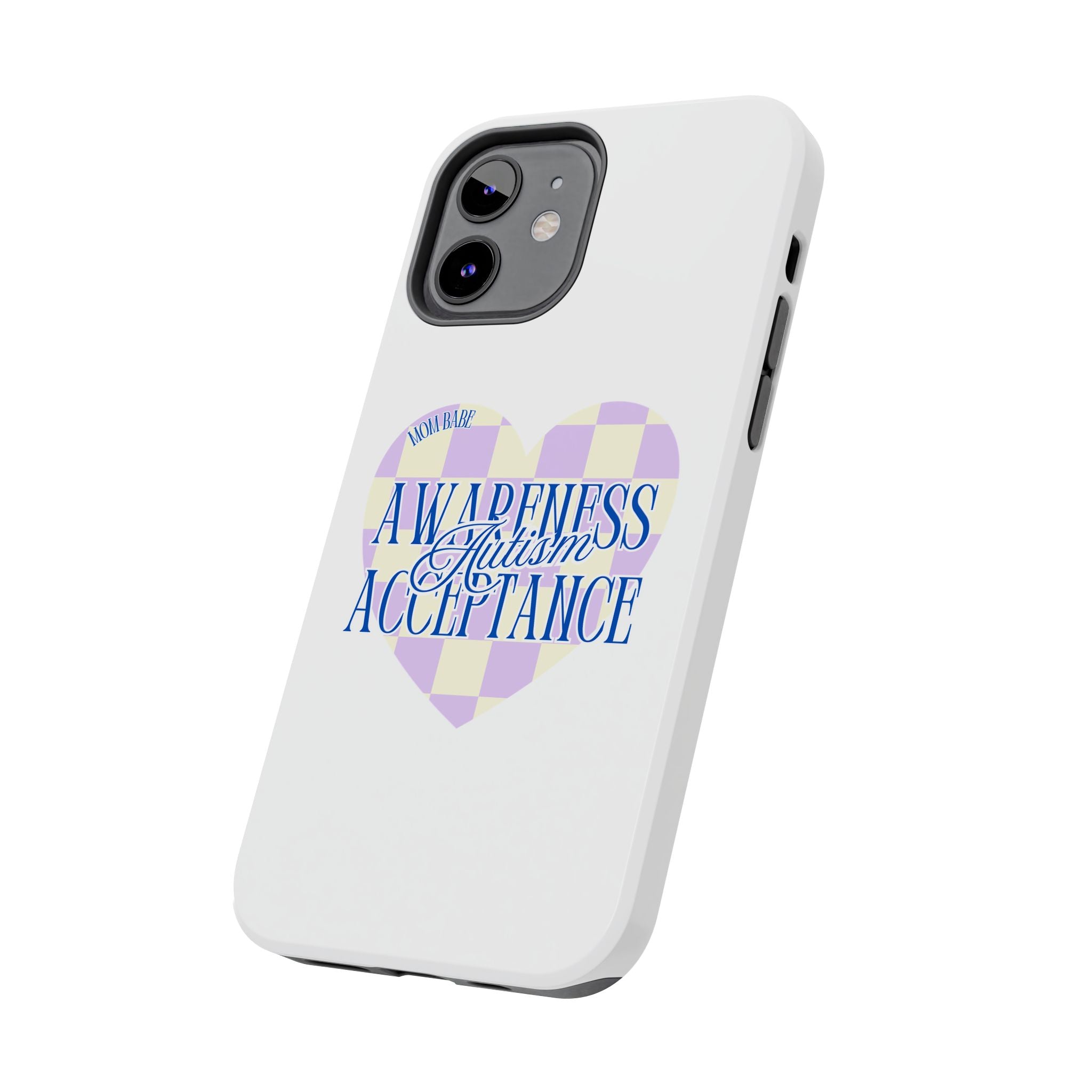 Autism Awareness and Acceptance — Checkered Heart Phone Case