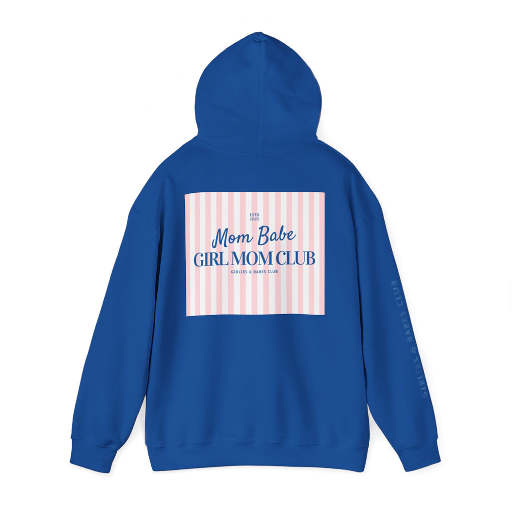 Mom Babe Girl Mom Club - Striped Graphic Hoodie