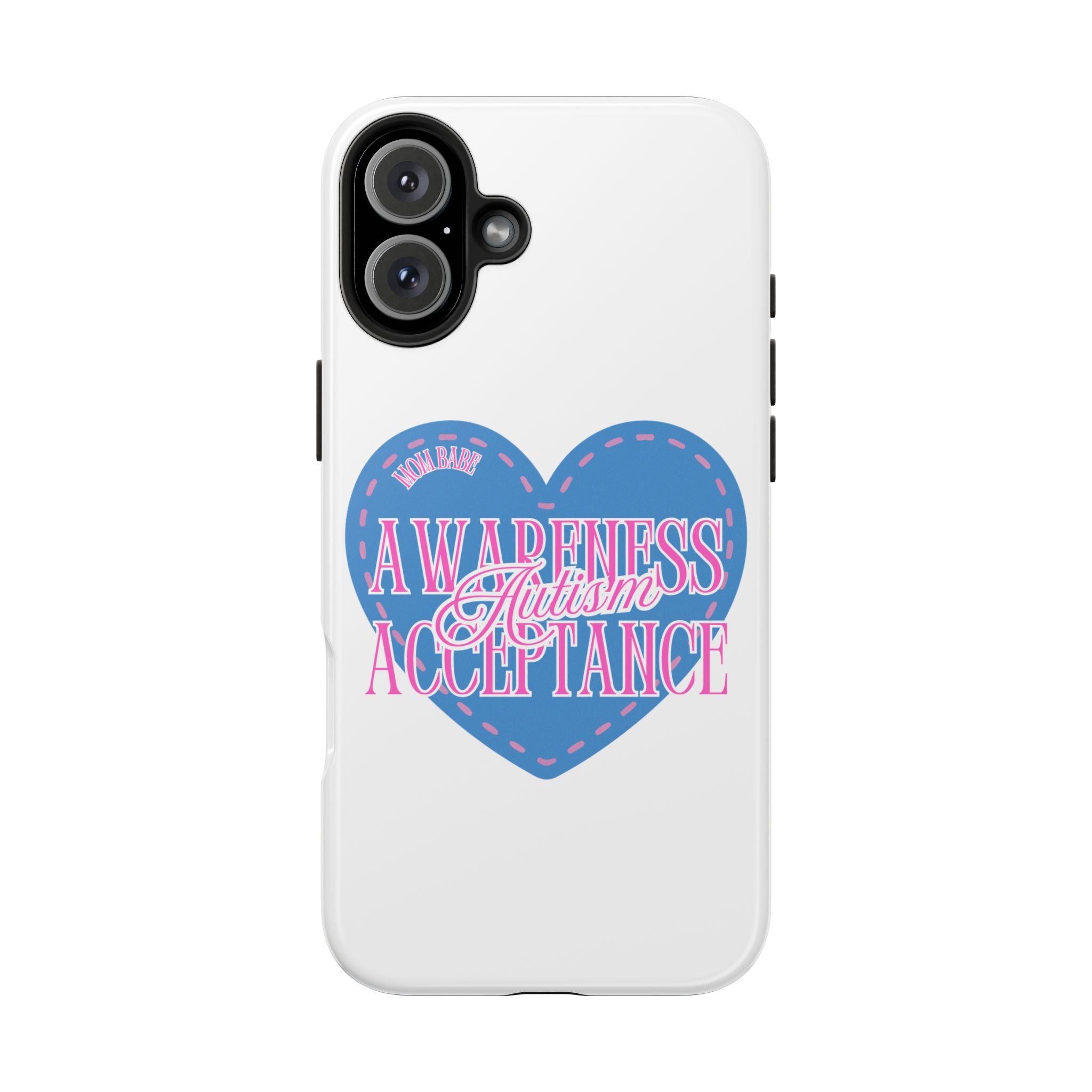 Autism Awareness and Acceptance — Stitched Heart Phone Case