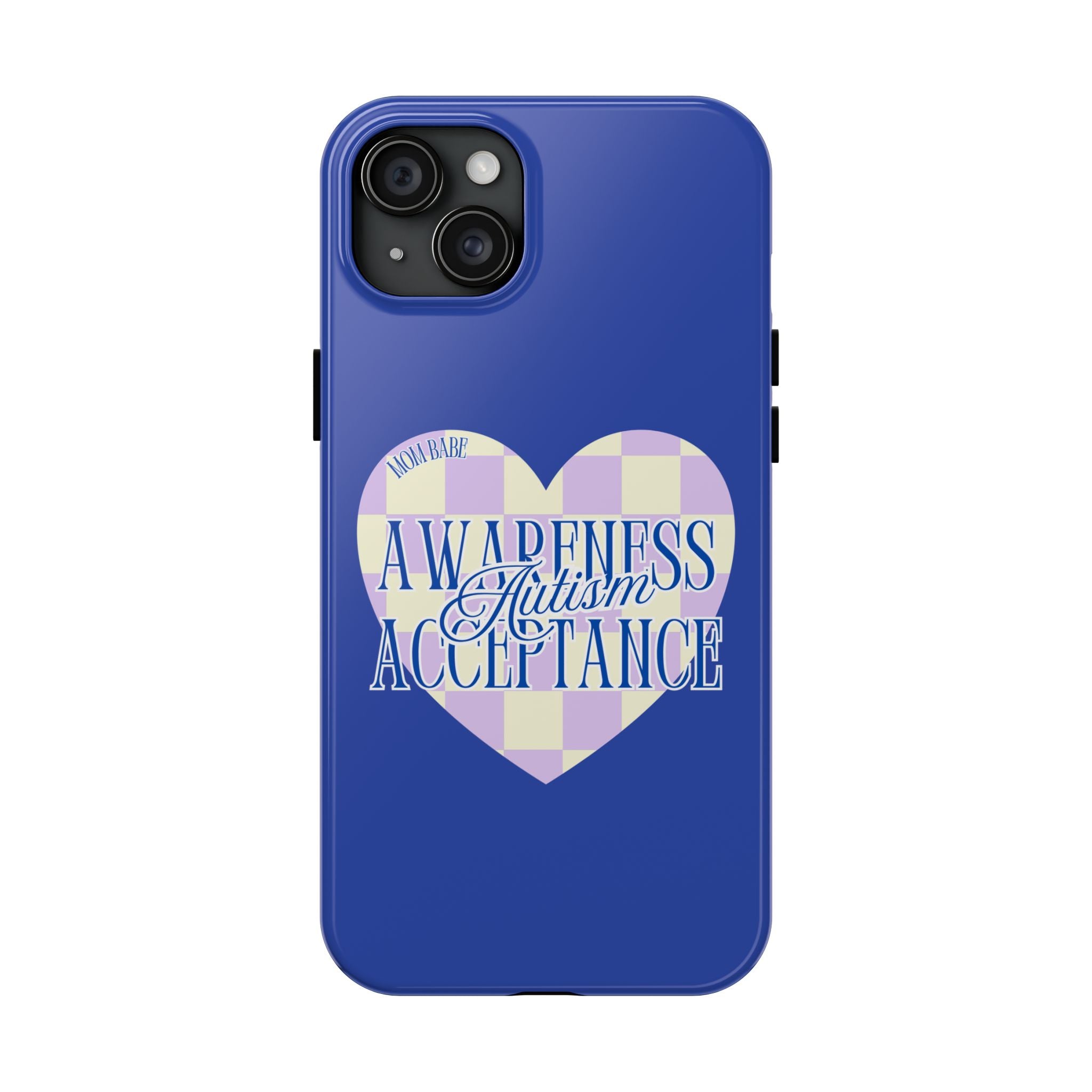 Autism Awareness and Acceptance — Checkered Heart Phone Case
