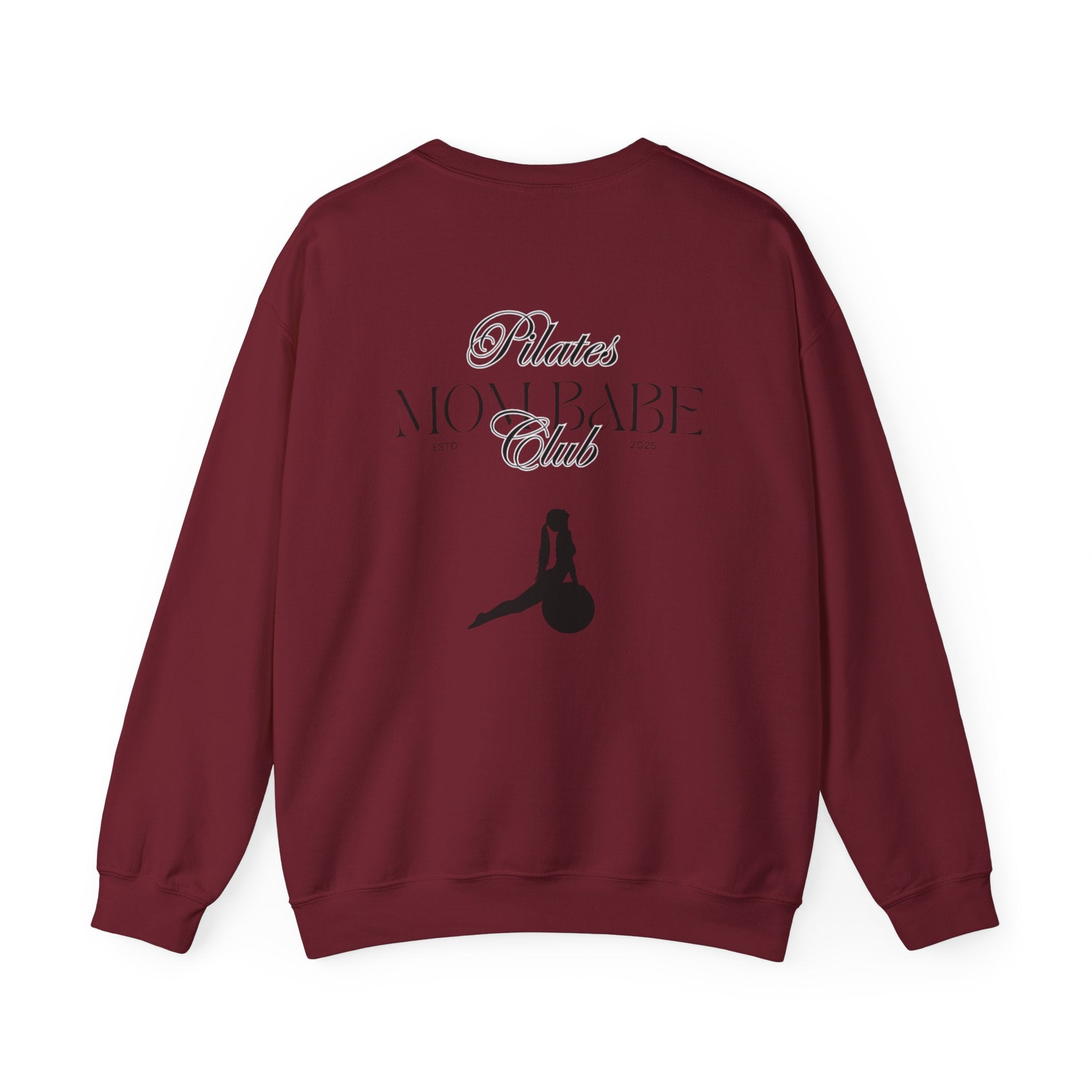 Pilates Mom Babe Club — Workout Graphic Sweatshirt (Black Print)