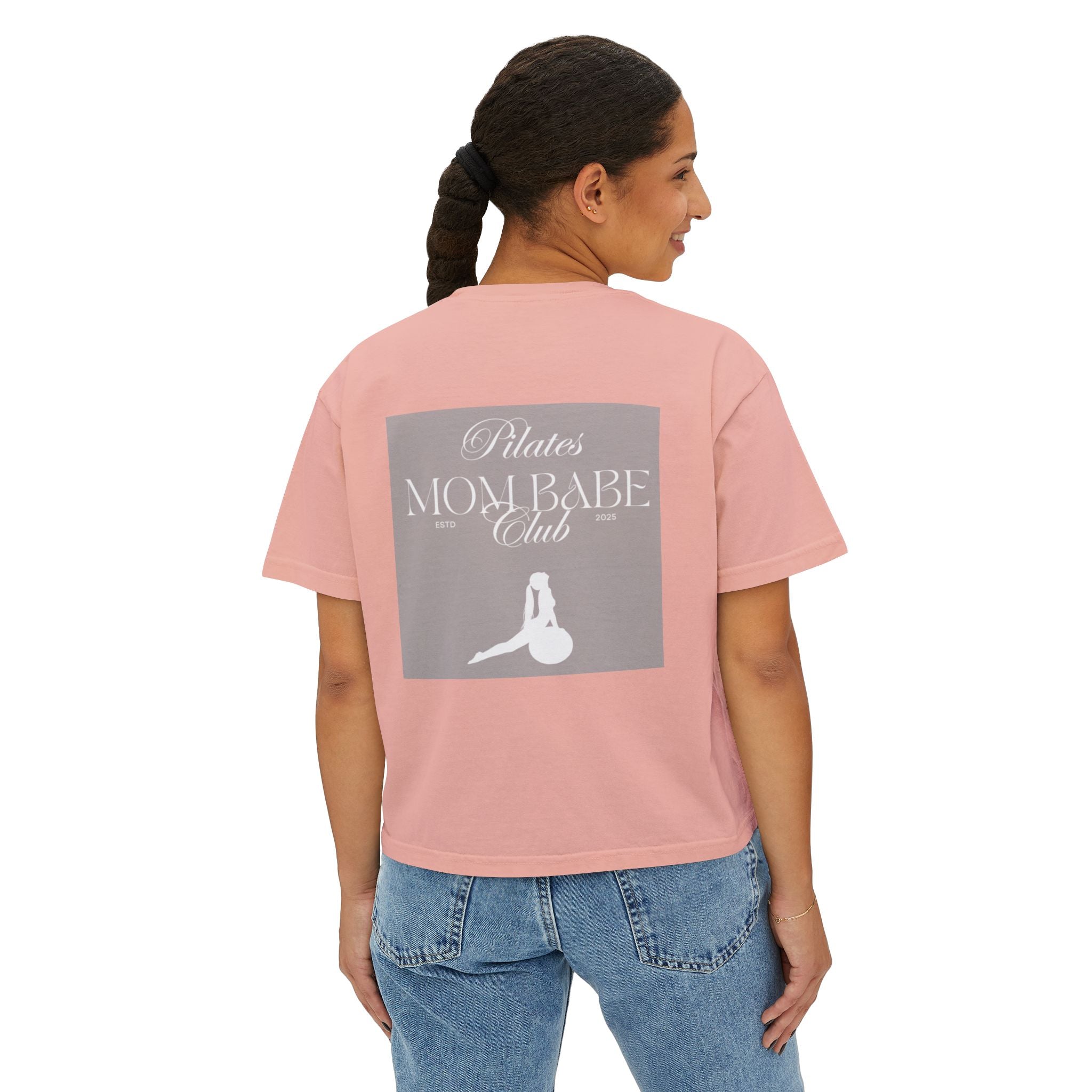 Pilates Mom Babe Club — Workout Graphic Tee (White Print)