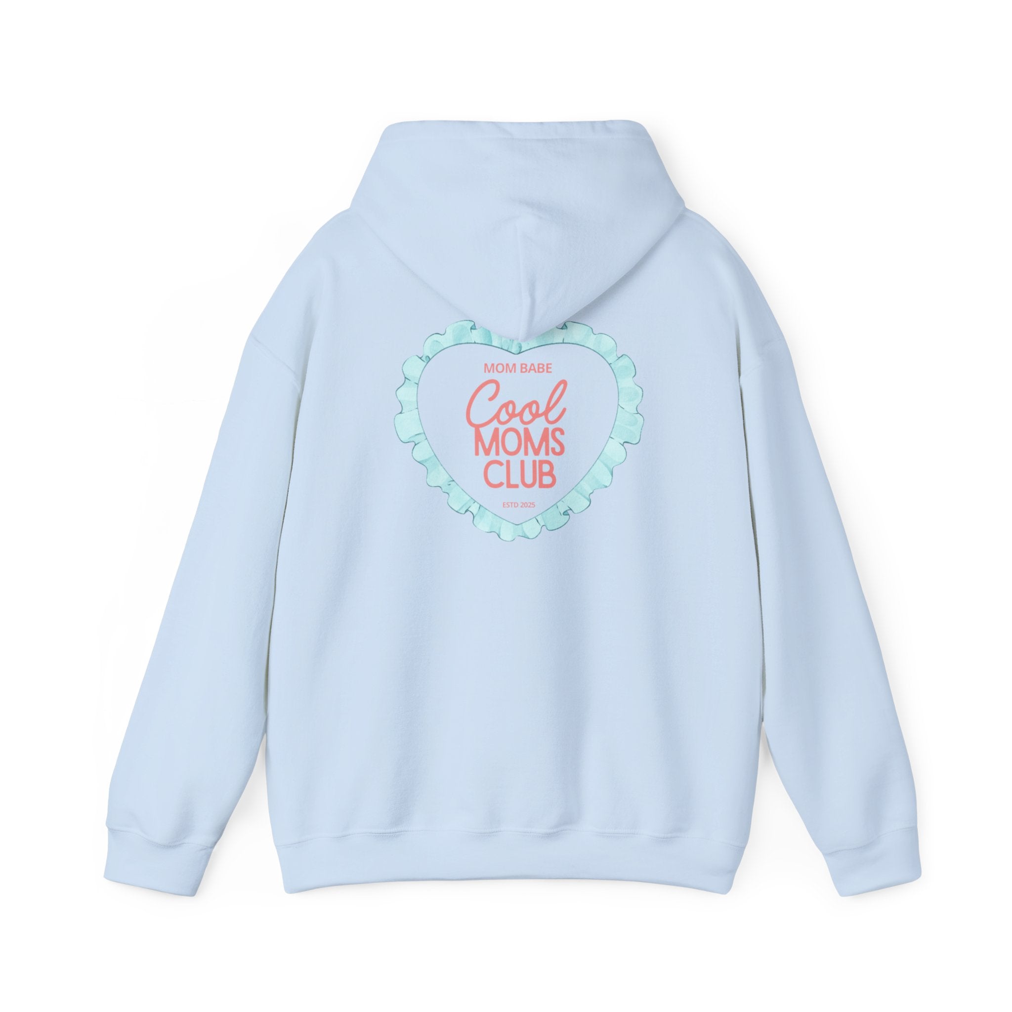 Mom Babe Cool Moms Club - Ruffled Heart Graphic Hoodie