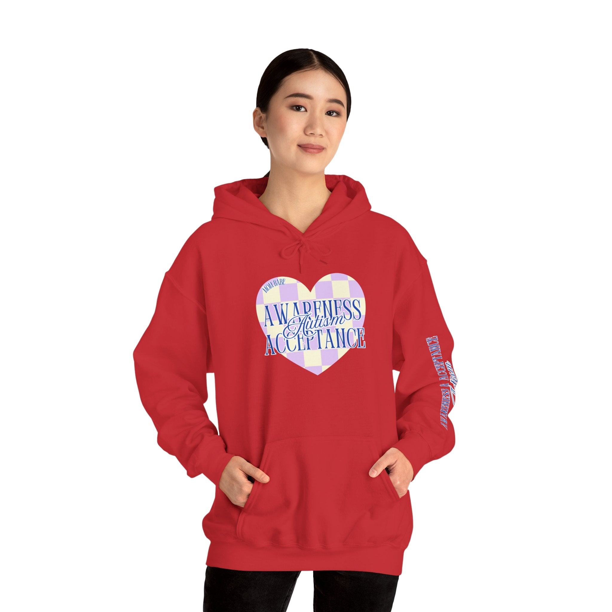 Autism Awareness and Acceptance — Checkered Heart Hoodie