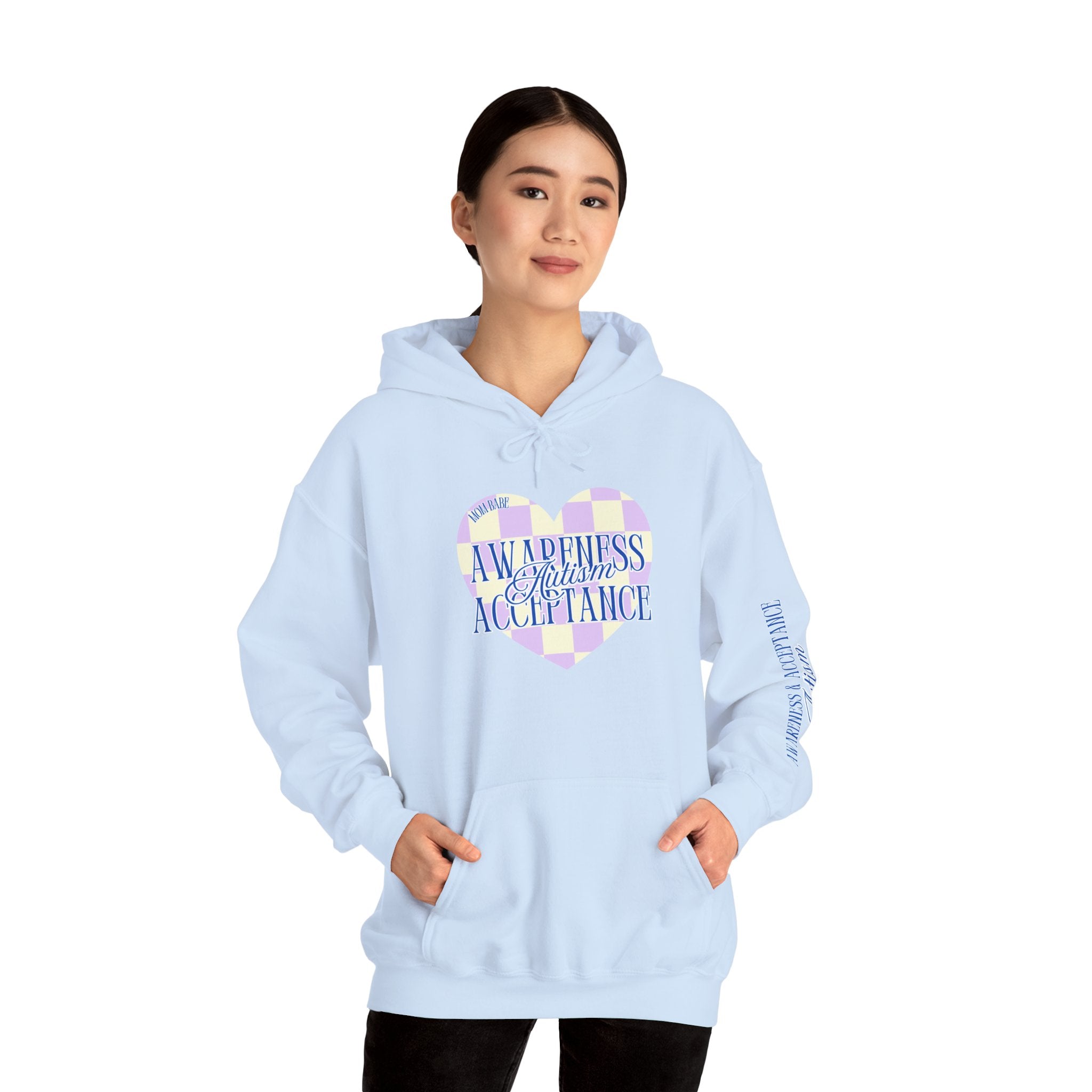 Autism Awareness and Acceptance — Checkered Heart Hoodie