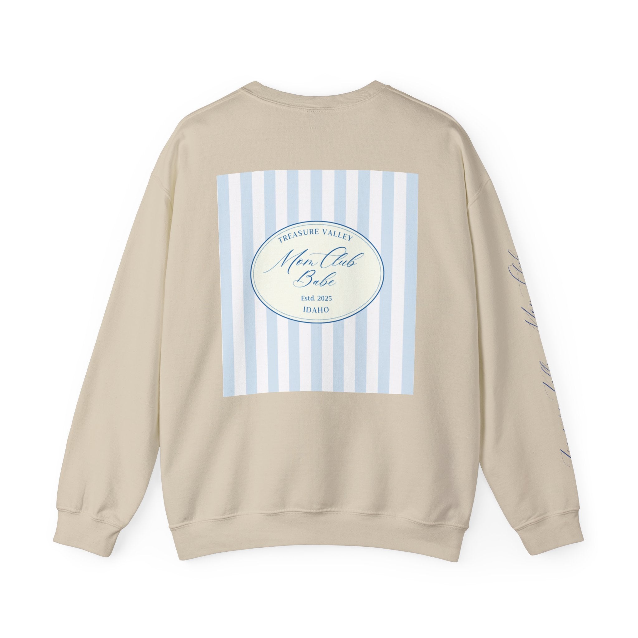 Treasure Valley Mom Club - Striped Graphic Sweatshirt