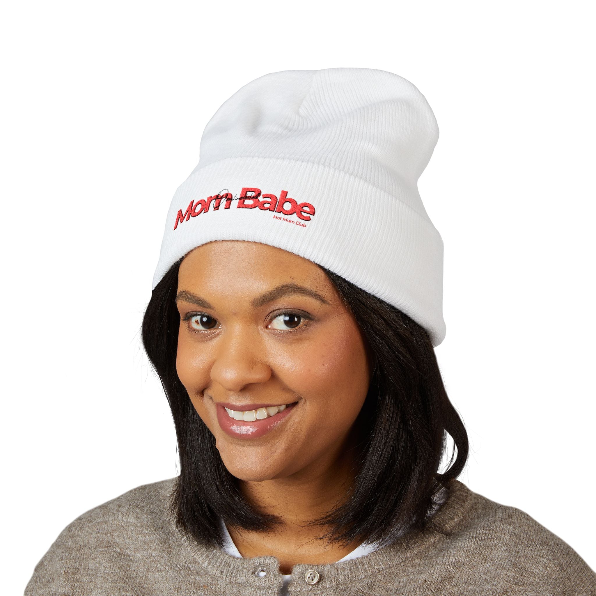 Overstimulated Mom Babes Beanie - Red and Black Embroidery
