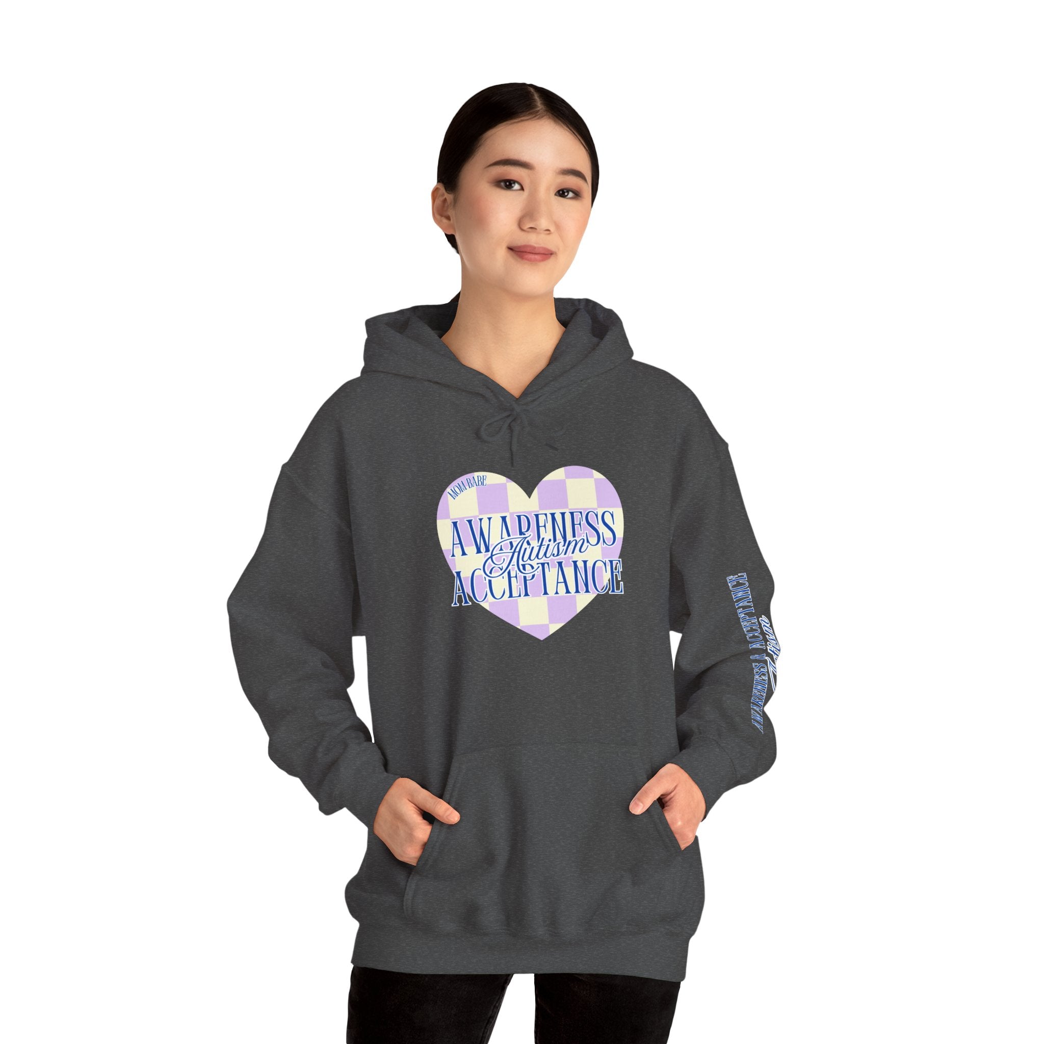 Autism Awareness and Acceptance — Checkered Heart Hoodie