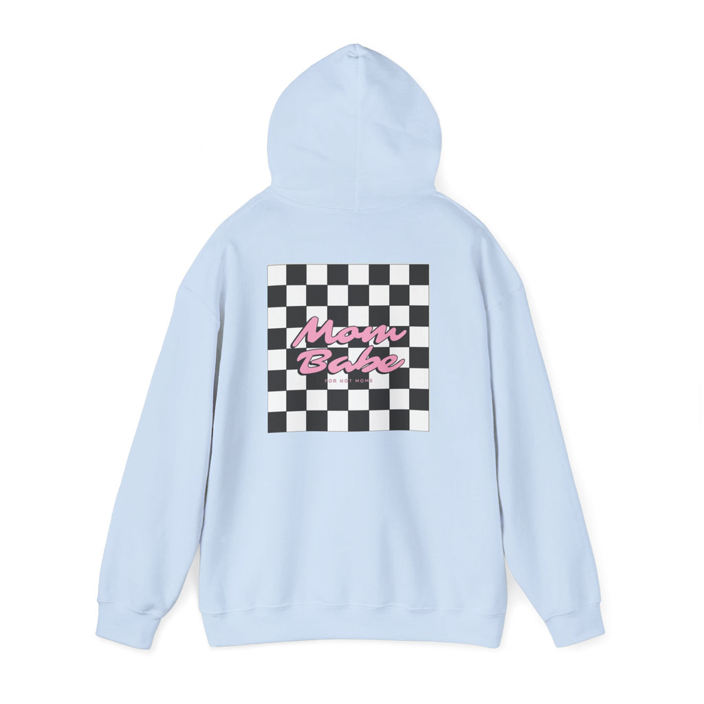 Mom Babe For Hot Moms - Checkered Graphic Hoodie