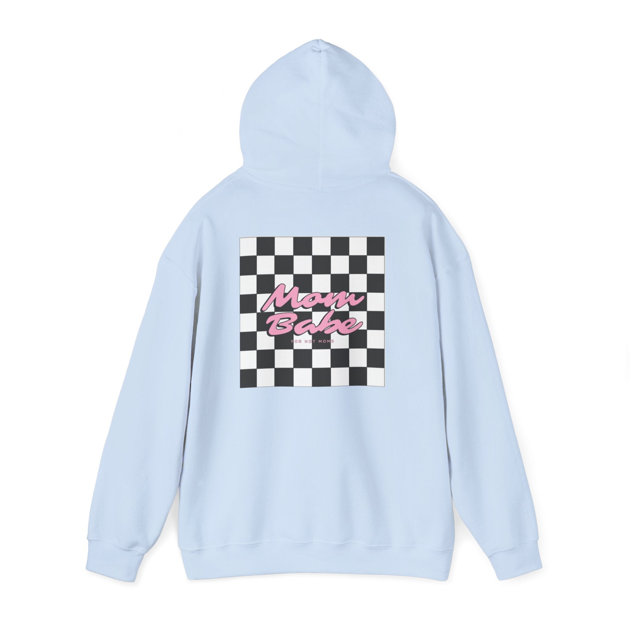 Mom Babe For Hot Moms - Checkered Graphic Hoodie