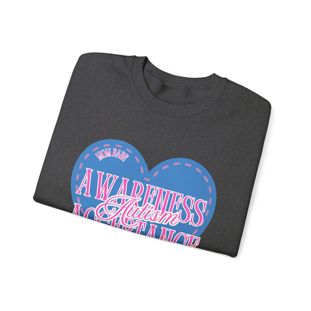 Autism Awareness and Acceptance — Stitched Heart Sweatshirt