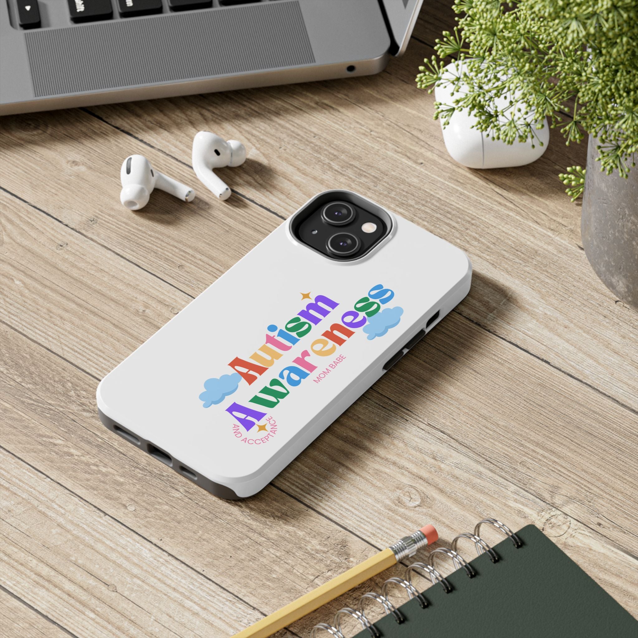 Copy of Autism Awareness and Acceptance — Checkered Heart Phone Case