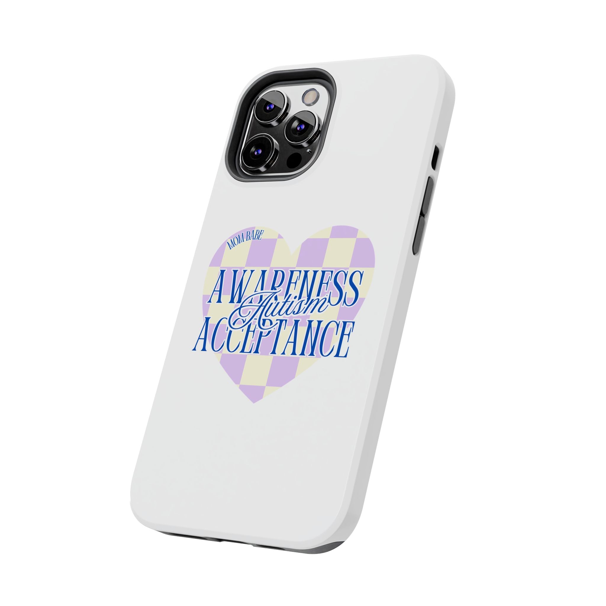 Autism Awareness and Acceptance — Checkered Heart Phone Case