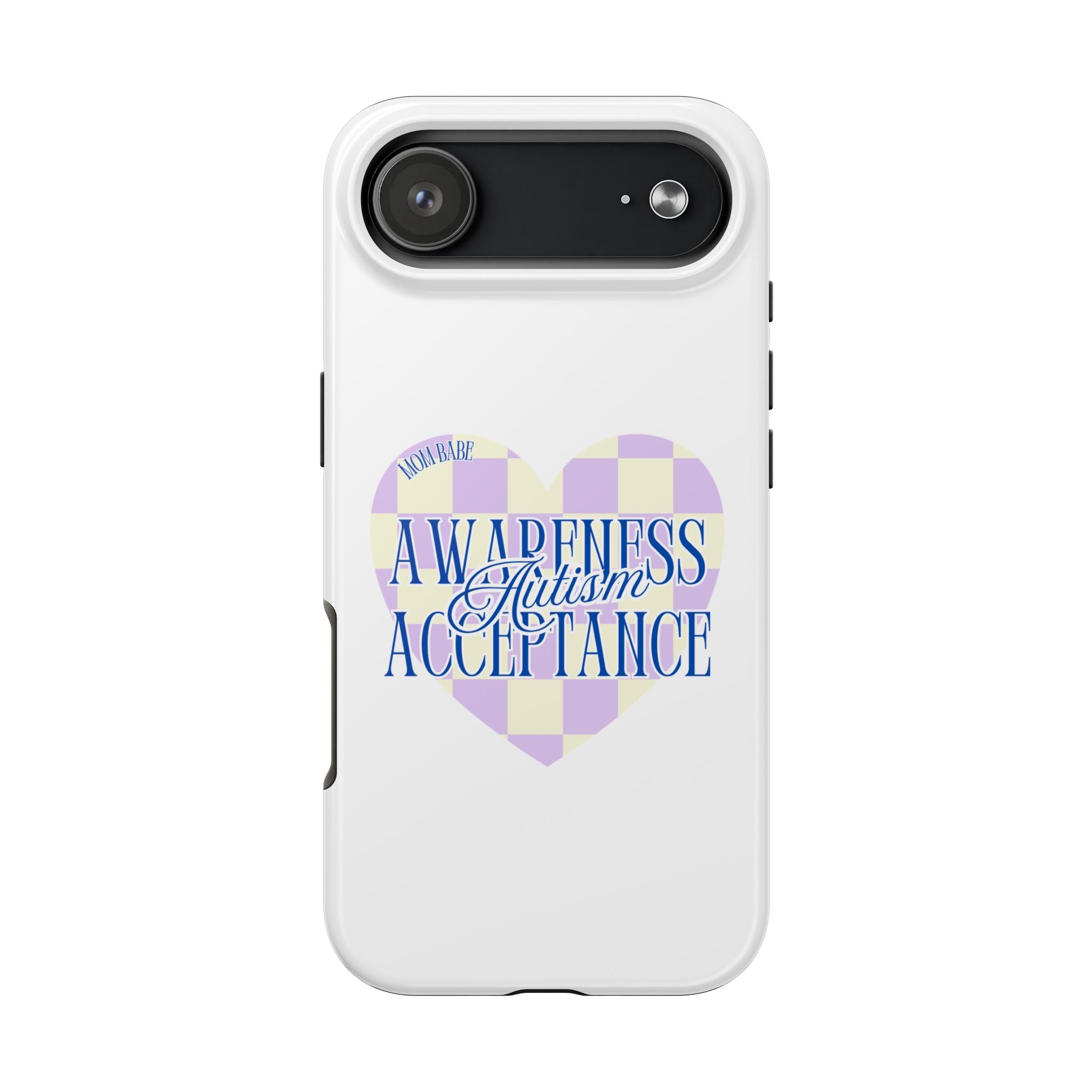 Autism Awareness and Acceptance — Checkered Heart Phone Case