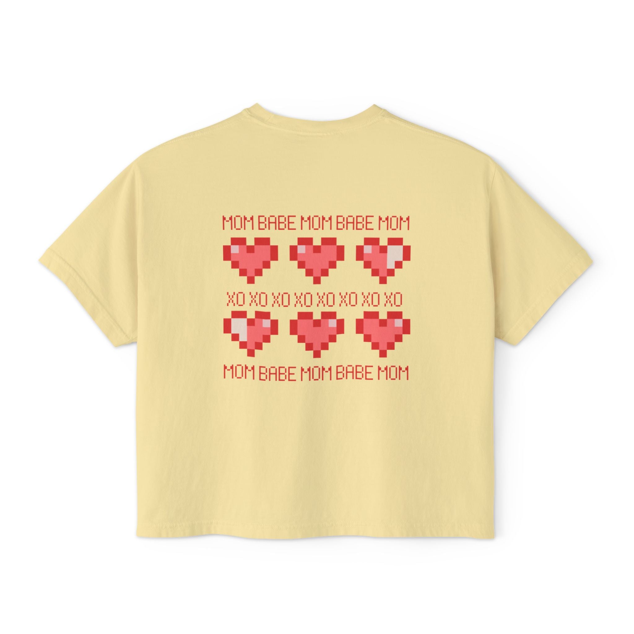 Mom Babe XOXO - Pixel Heart Graphic Tee