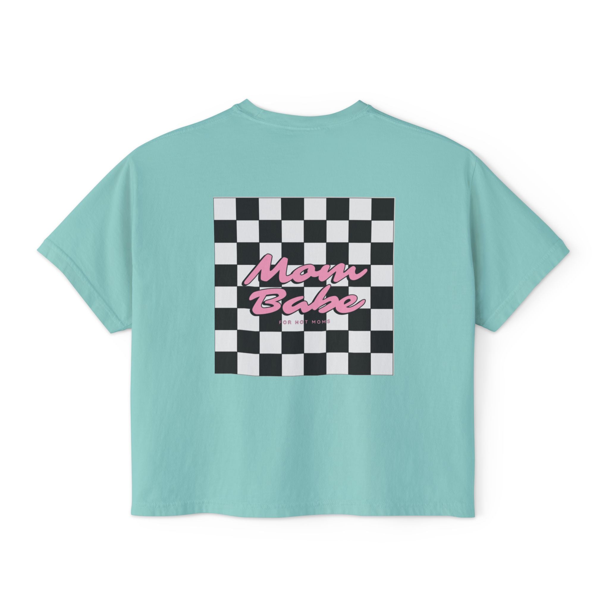 Mom Babe For Hot Moms - Checkered Graphic Tee