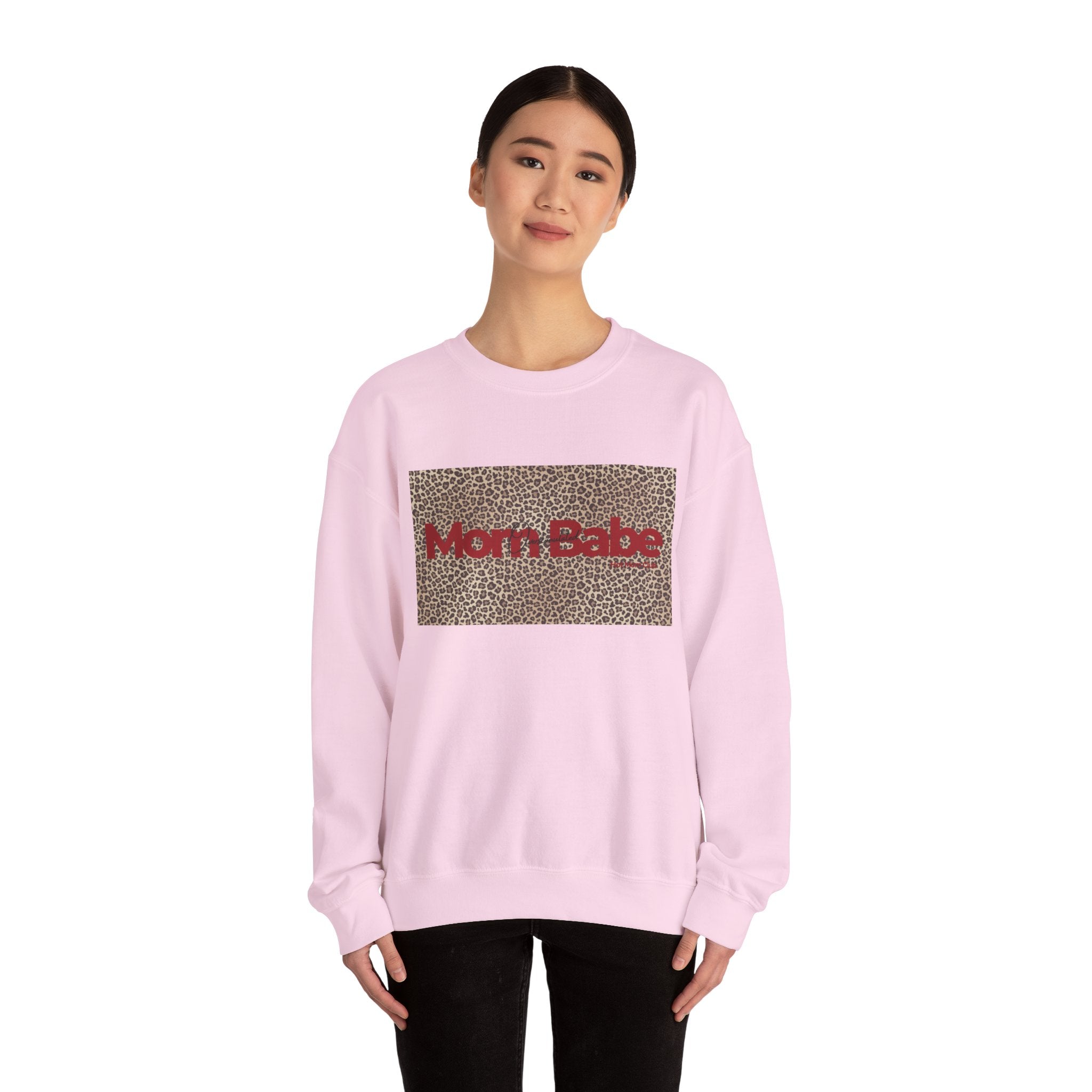 Overstimulated Mom Babe — Leopard Graphic Sweatshirt