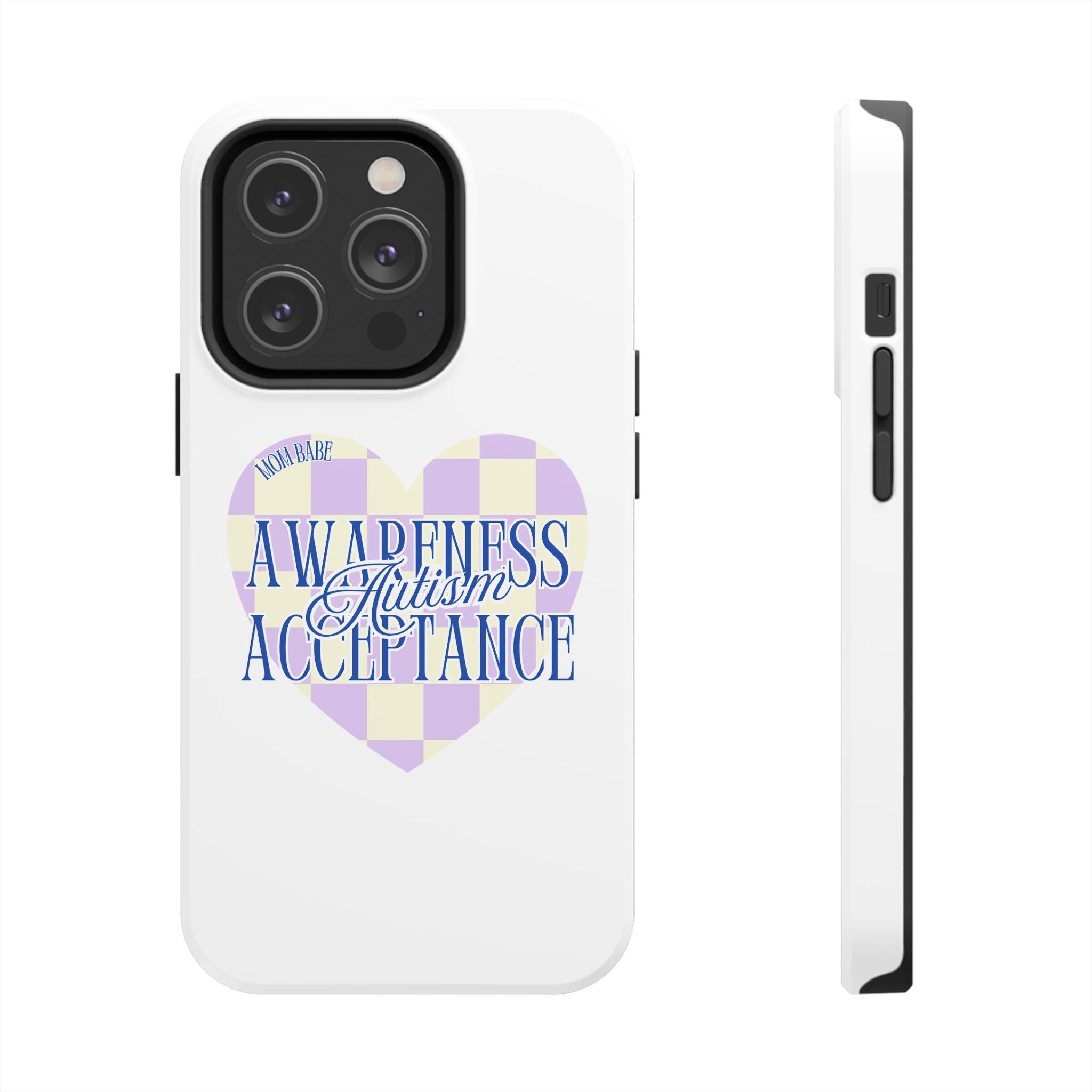 Autism Awareness and Acceptance — Checkered Heart Phone Case