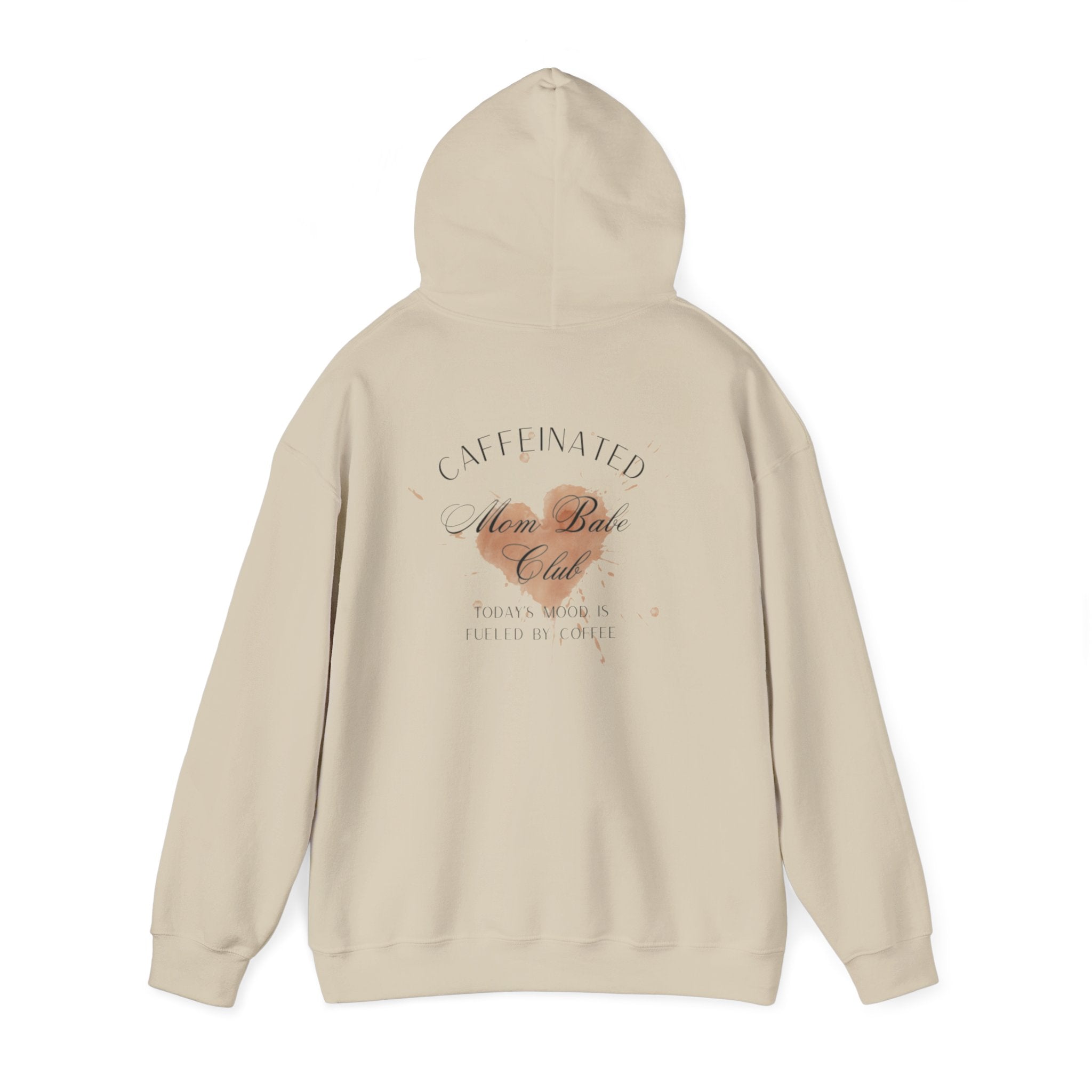 Caffeinated Mom Babe Club - Heart Spill Graphic Hoodie