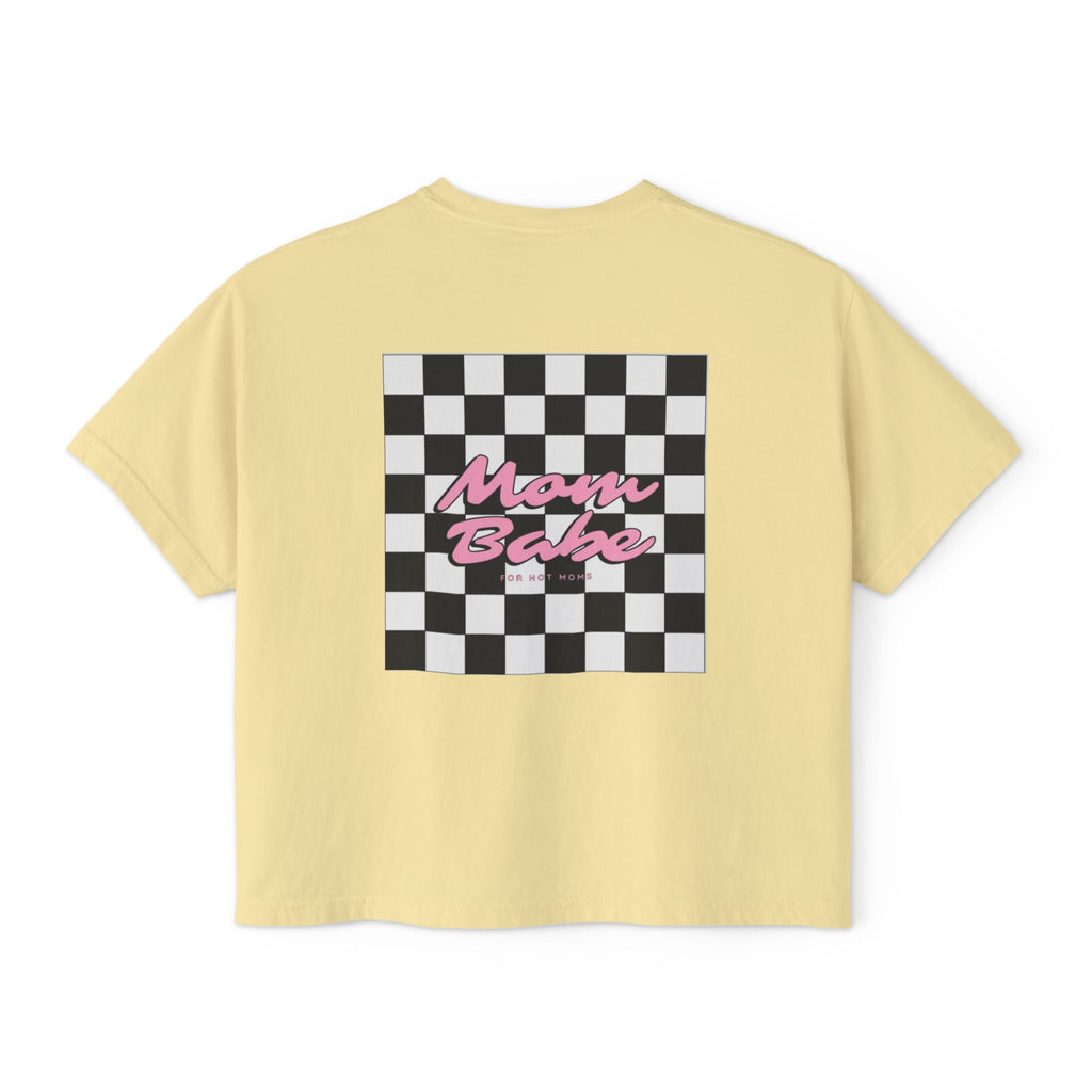 Mom Babe For Hot Moms - Checkered Graphic Tee