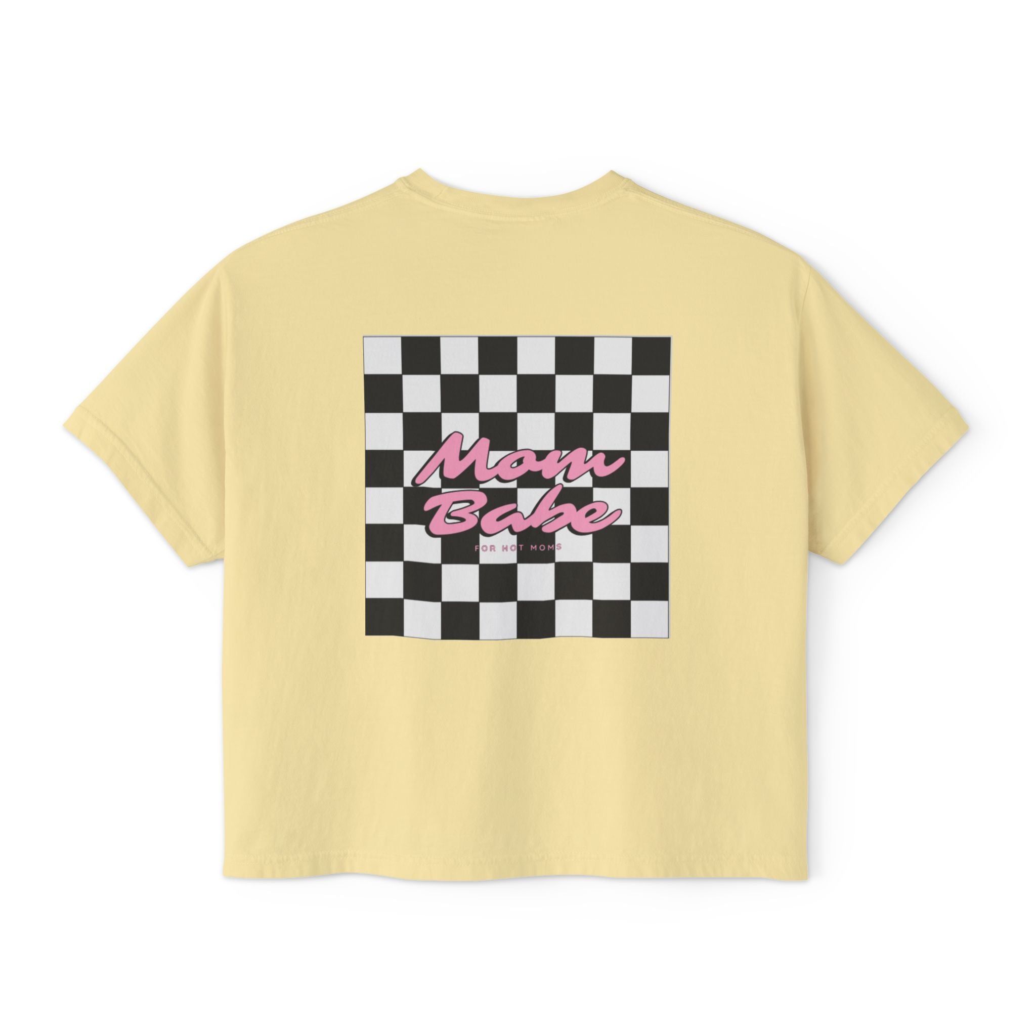 Mom Babe For Hot Moms - Checkered Graphic Tee
