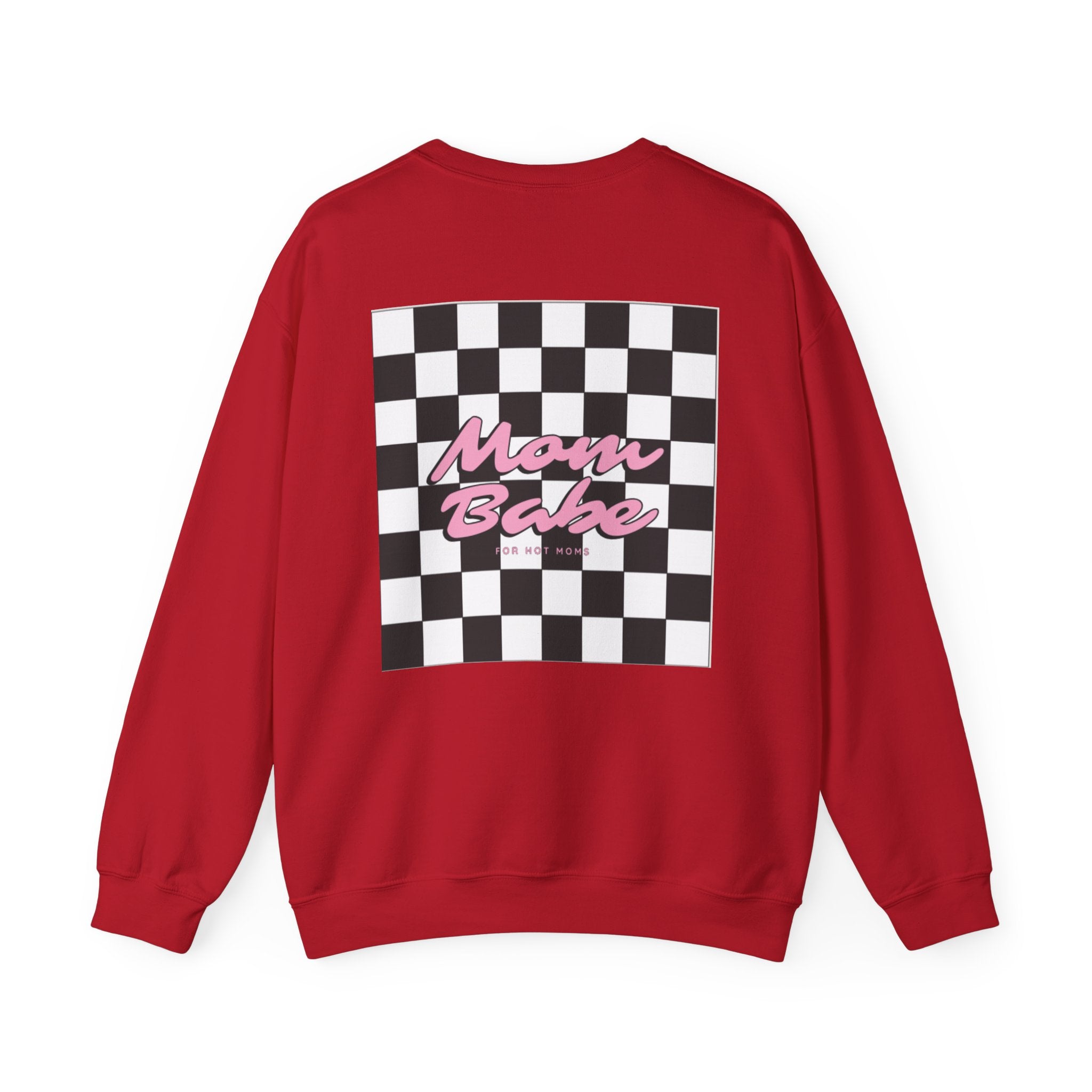 Mom Babe For Hot Moms - Checkered Graphic Sweatshirt