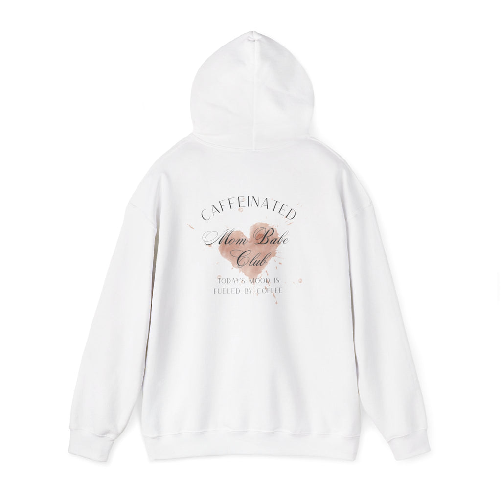 Caffeinated Mom Babe Club - Heart Spill Graphic Hoodie