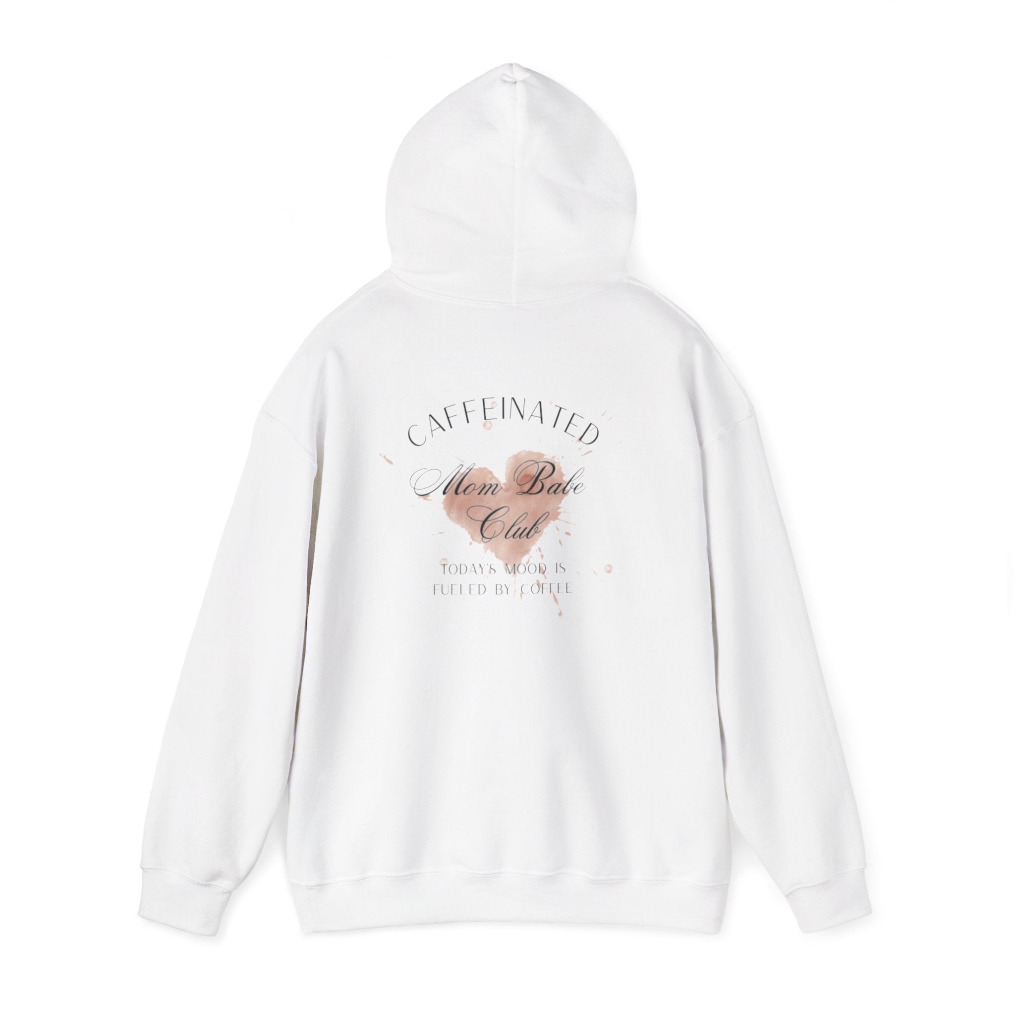 Caffeinated Mom Babe Club - Heart Spill Graphic Hoodie